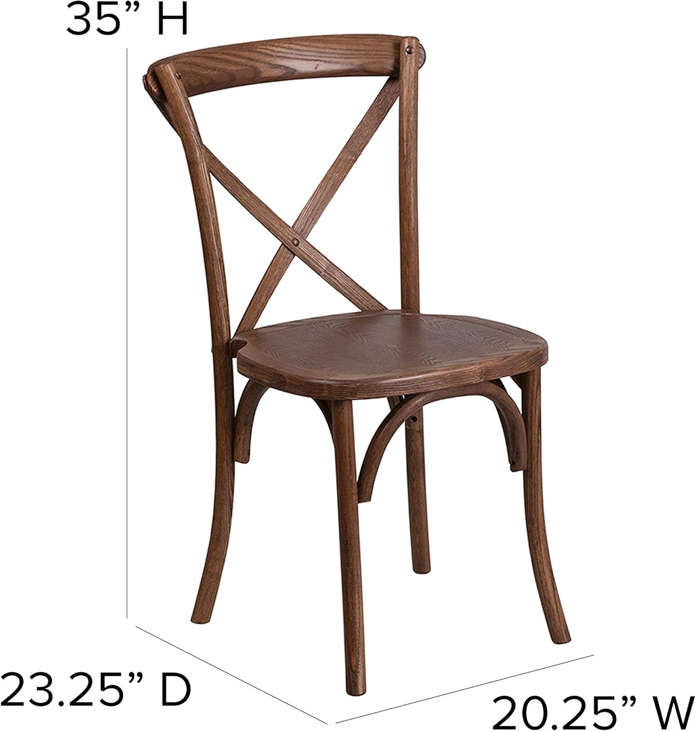 Emma and Oliver Stackable Wood Cross Back Dining Chair