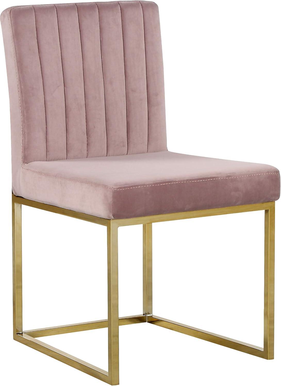 Meridian Furniture Giselle Pink Velvet Dining Chair (Set of 2)