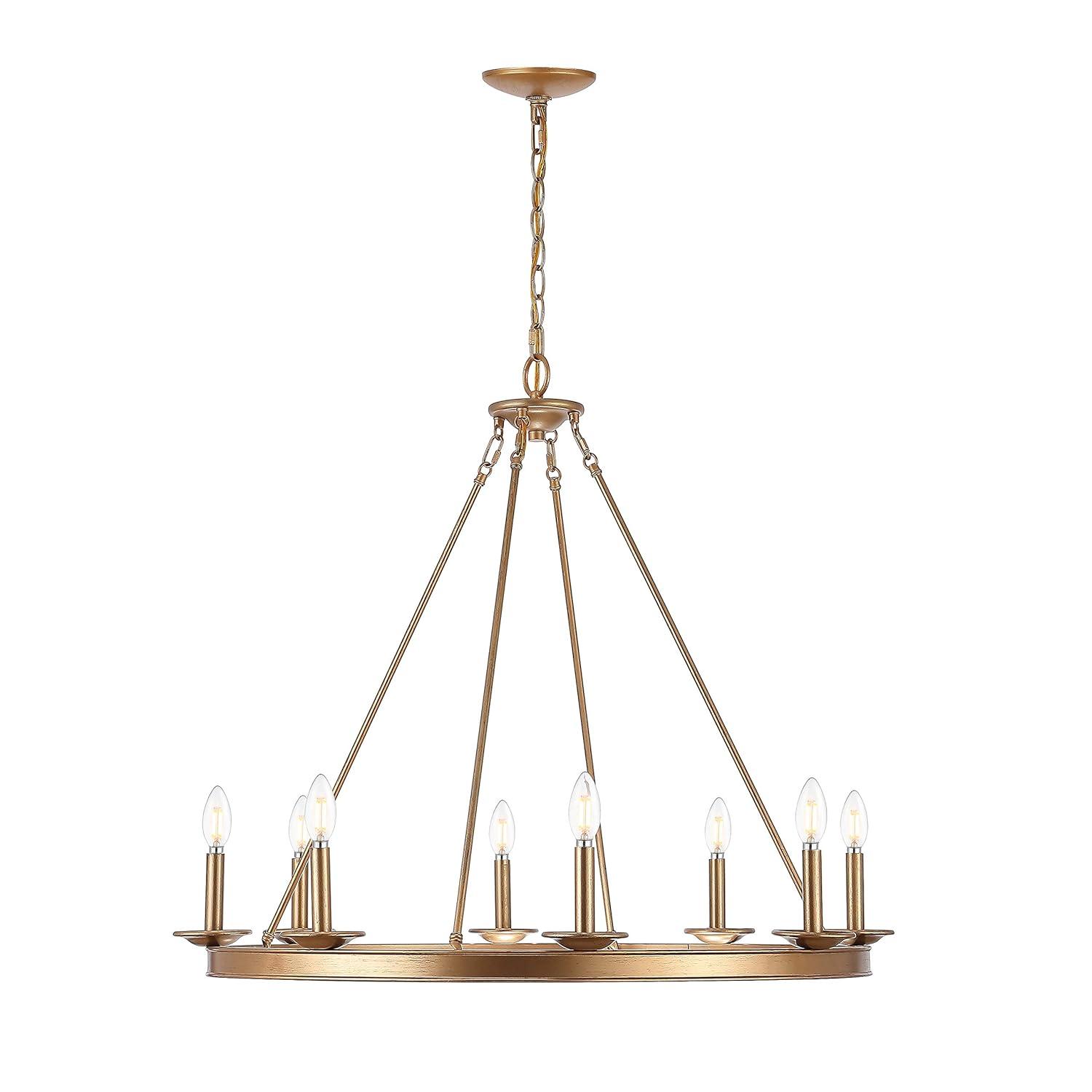 Ivy Bronx Natal 8 - Light Dimmable Wagon Wheel Chandelier