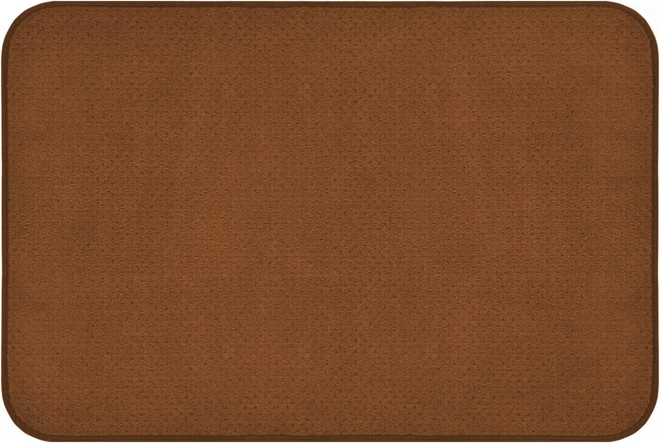 Skid-resistant Carpet Indoor Area Rug Floor Mat - Toffee Brown - 4' X 4' - Many Other Sizes to Choose From