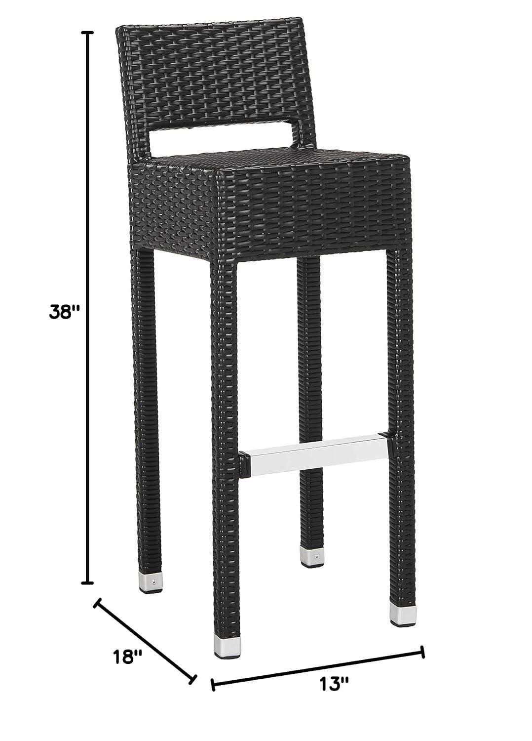 Landry Barstool - Indoor/Outdoor - FOX5212 - Black - Safavieh