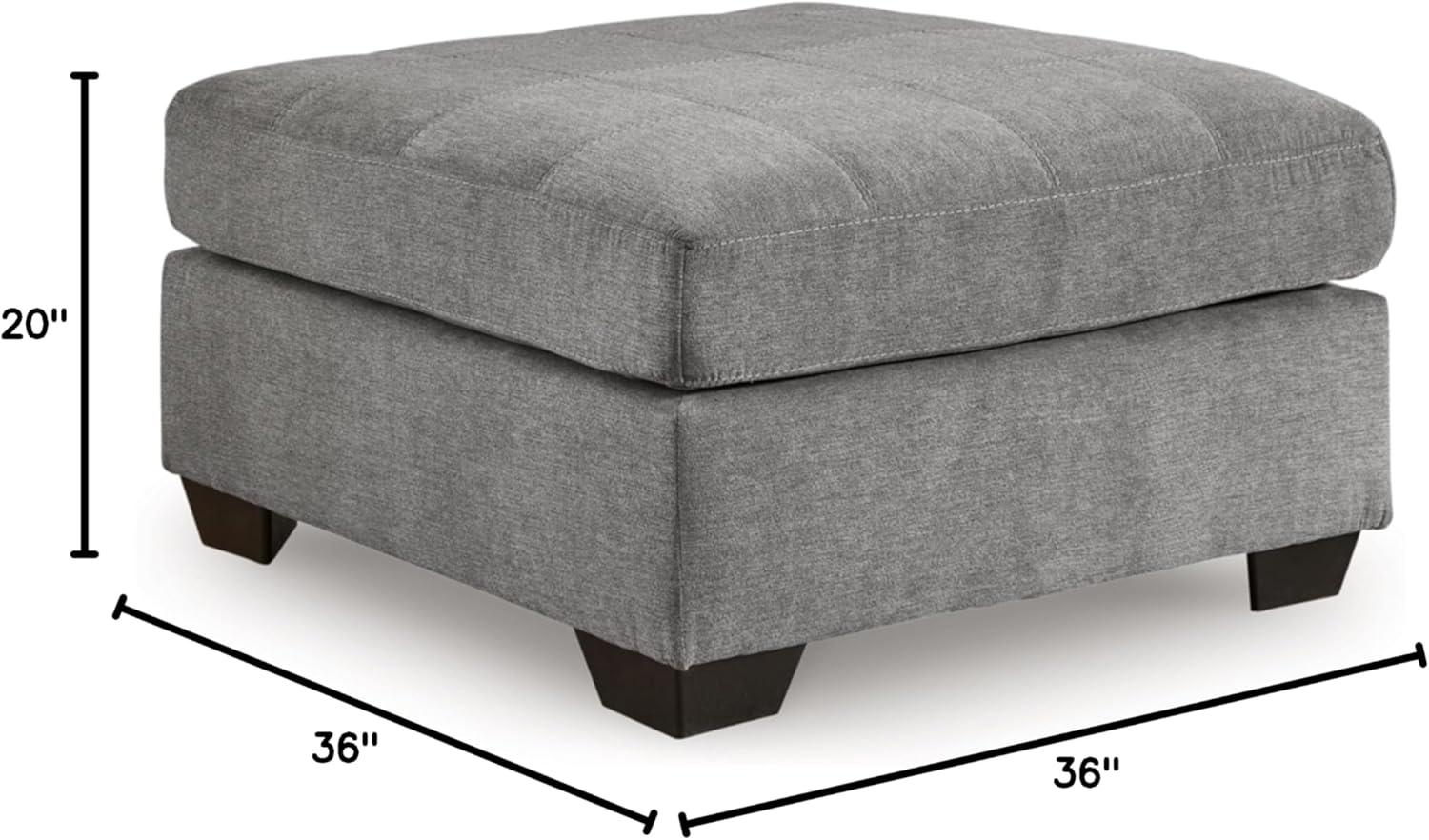 Gray Upholstered Square Oversized Accent Ottoman