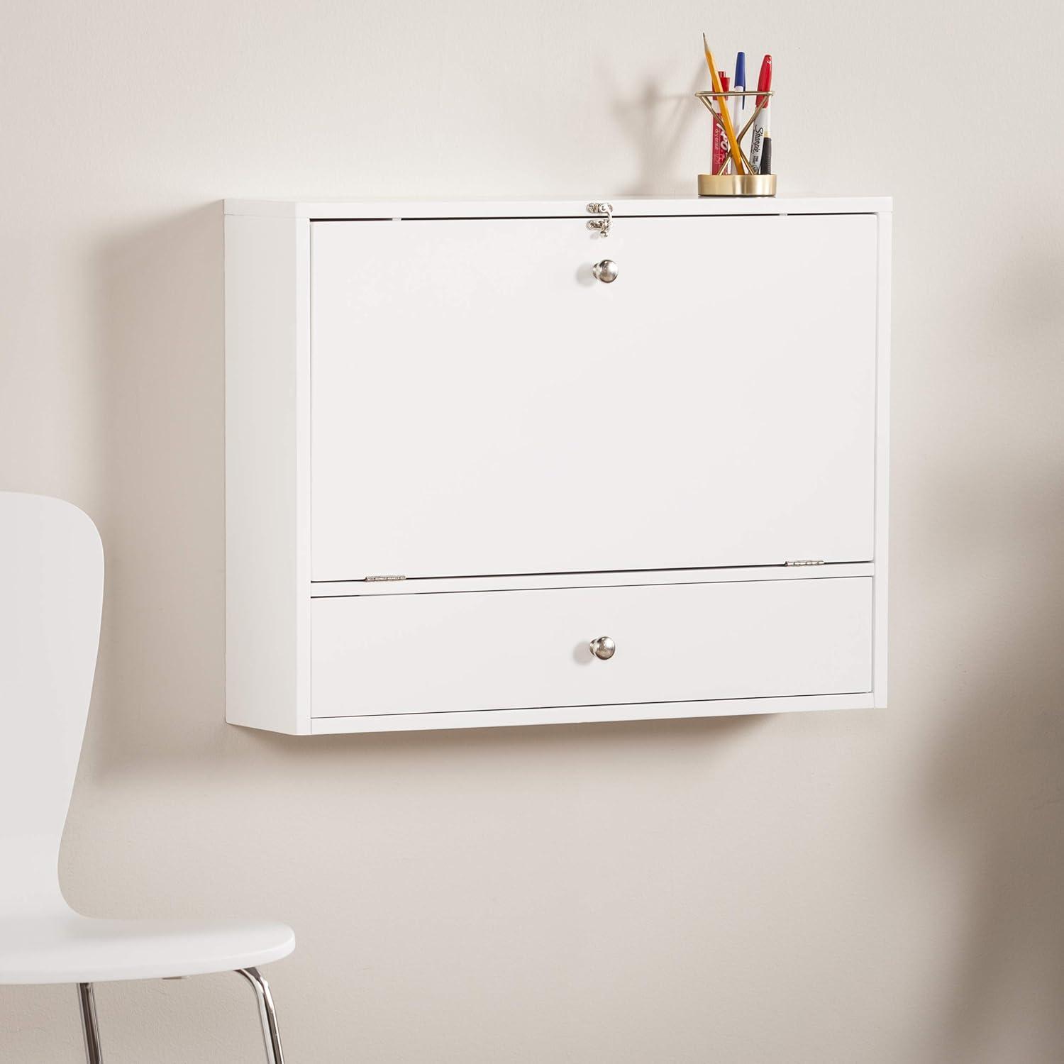 SEI Furniture SEI Furniture Willingham Wall Mount Folding Desk, White home-office-desks