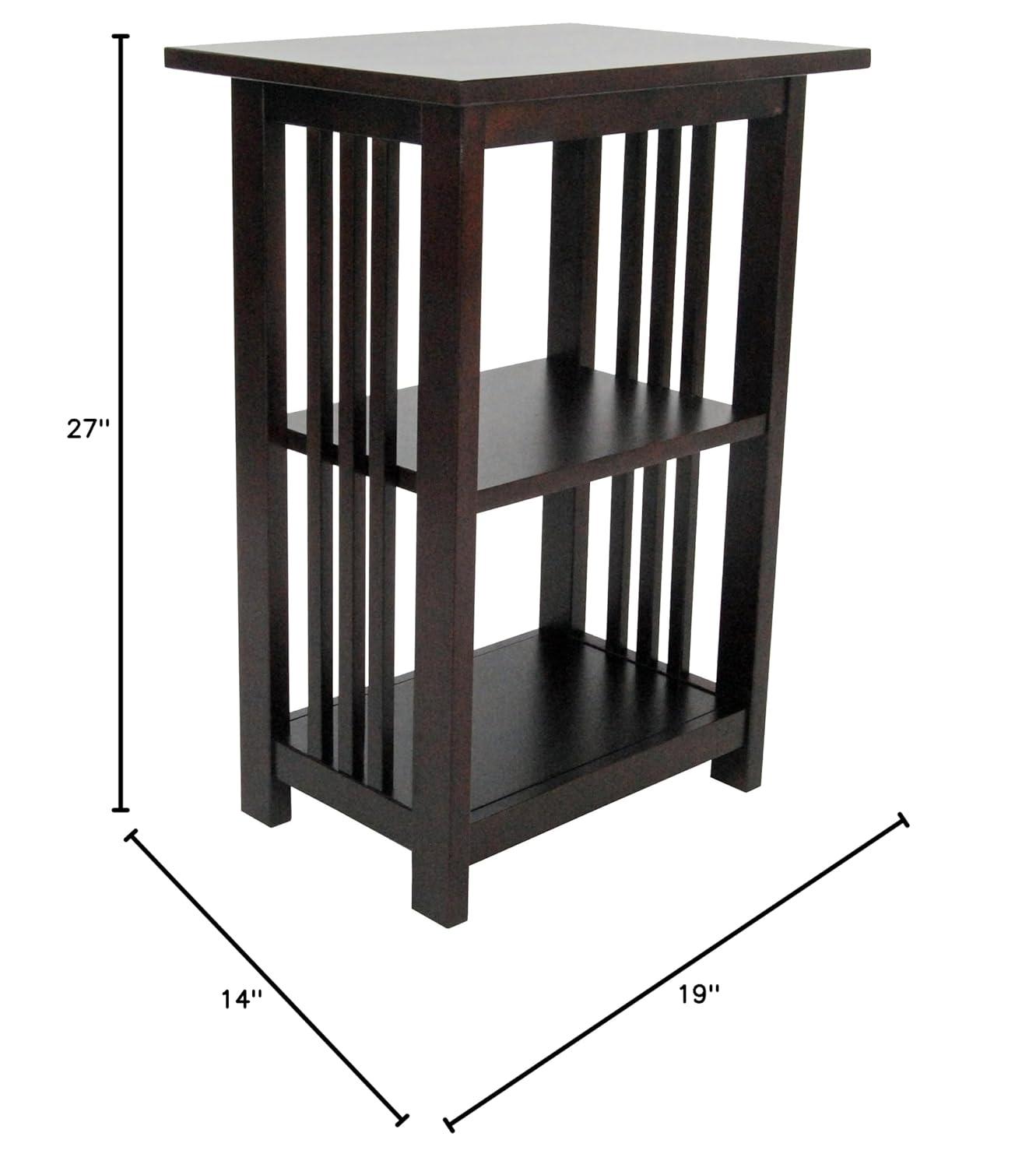 2-shelf End Table Wood Espresso - Alaterre Furniture