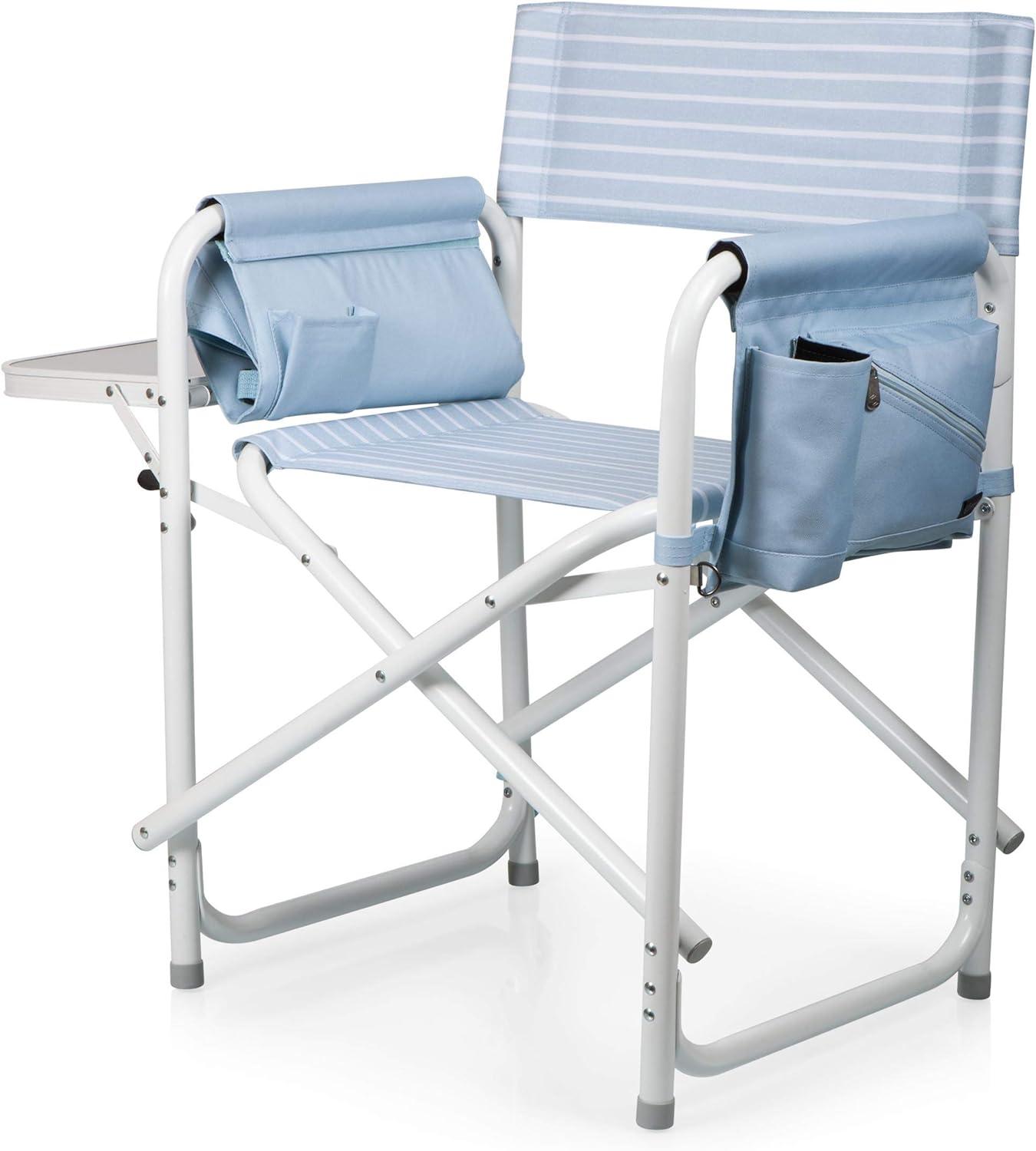 Picnic Time Outdoor Directors Chair - Mod Denim Stripes