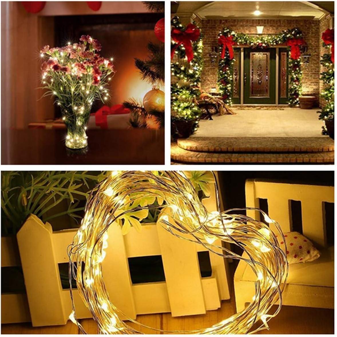 Decute 500LED 164FT Christmas Tree String Lights Green Wire Dimmable with Remote Control, UL Listed Plug in Fairy Starry Lights Decorative for Christmas Tree Party Wedding Indoor Outdoor Warm White