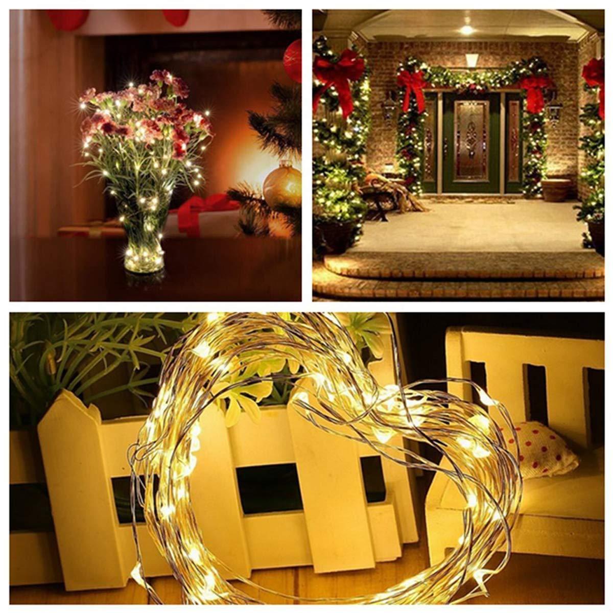 Decute 500LED 164FT Christmas Tree String Lights Green Wire Dimmable with Remote Control, UL Listed Plug in Fairy Starry Lights Decorative for Christmas Tree Party Wedding Indoor Outdoor Warm White