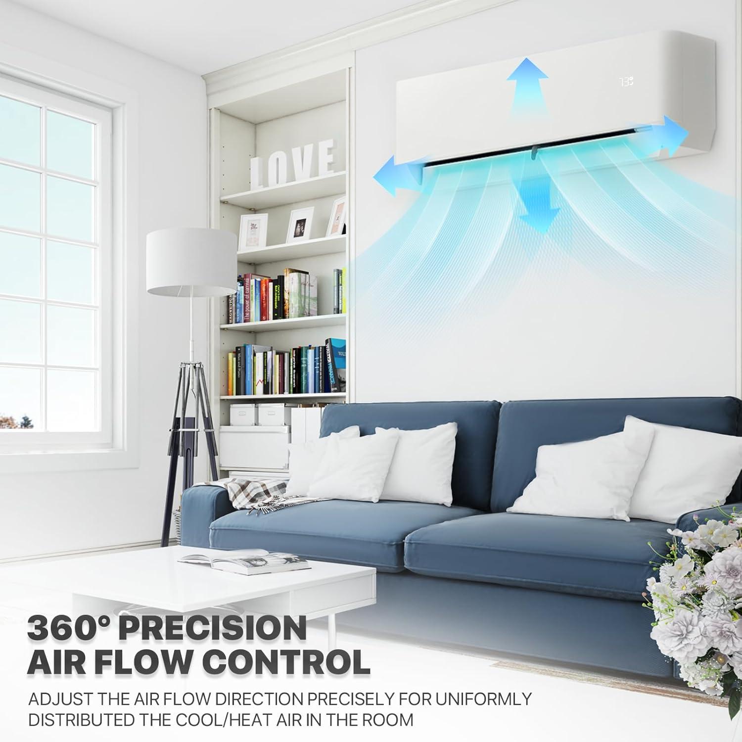 18000 BTU Smart Control Air Conditioner for 3300 Square Feet with Heater and Remote Included