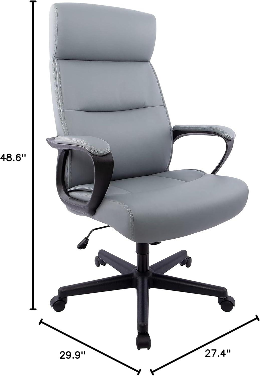 Staples Rutherford Ergonomic Faux Leather Swivel Executive Chair Gray (58677V)