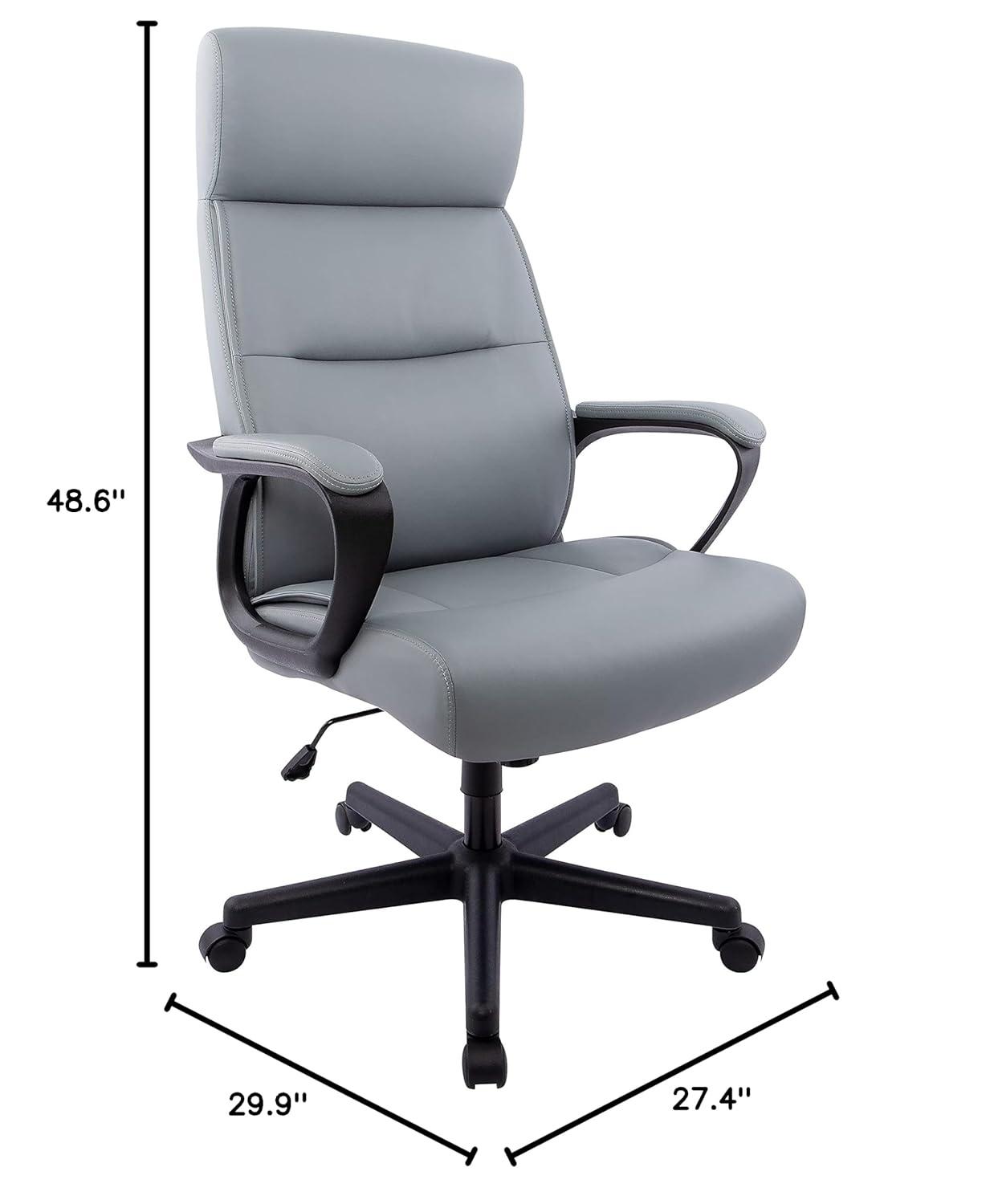 Staples Rutherford Ergonomic Faux Leather Swivel Executive Chair Gray (58677V)