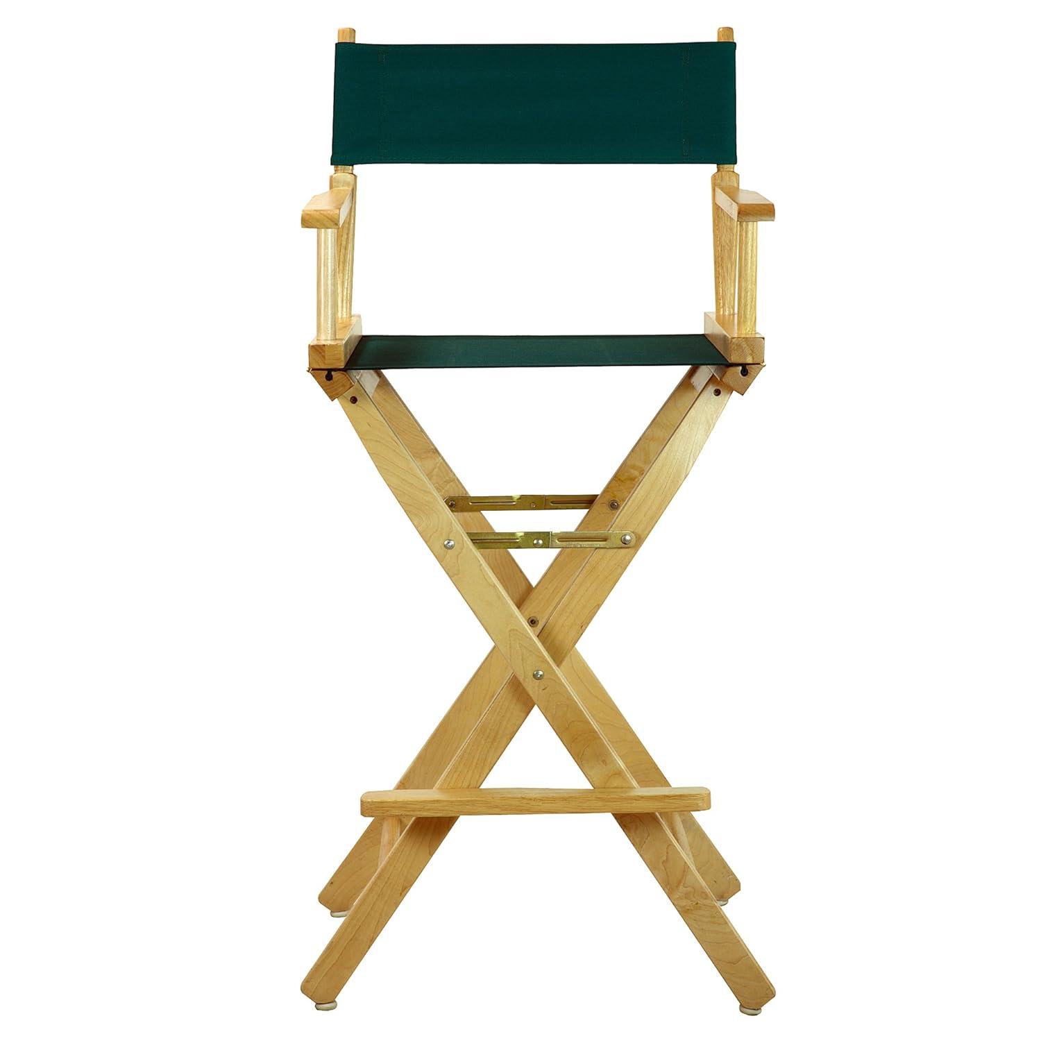 230-00-021-32 30 in. Directors Chair Natural Frame with Hunter Green Canvas