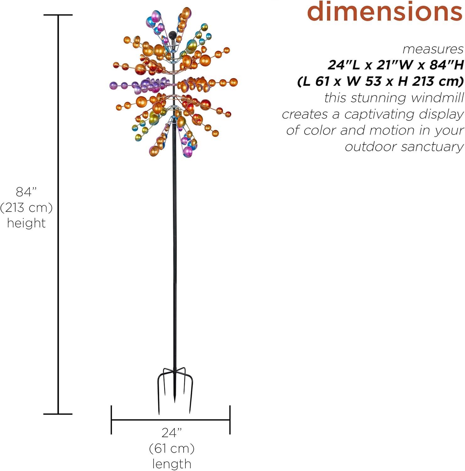 Alpine Corporation 84"H Cosmic Array Windmill Stake for Garden & Lawn