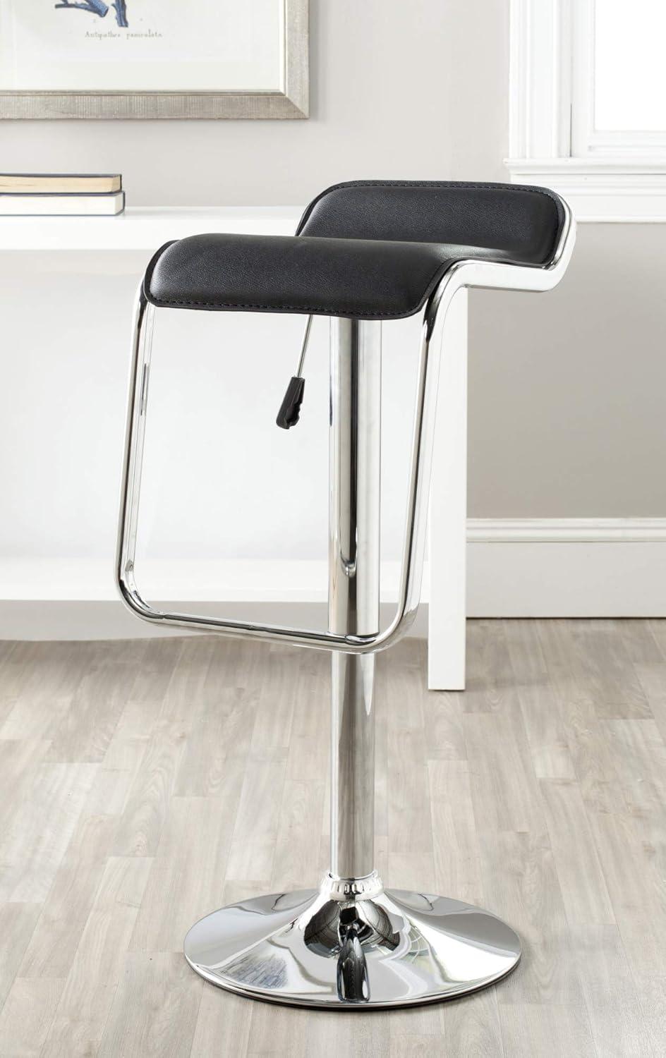 Taronda White Adjustable Swivel Bar Stool with Chrome Base