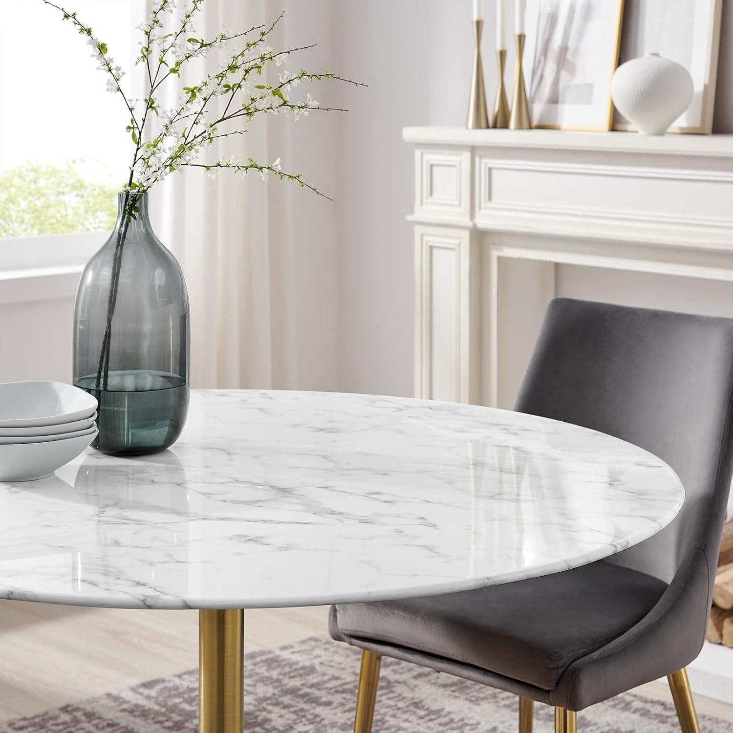 Modway Lippa Oval Artificial Marble Dining Table