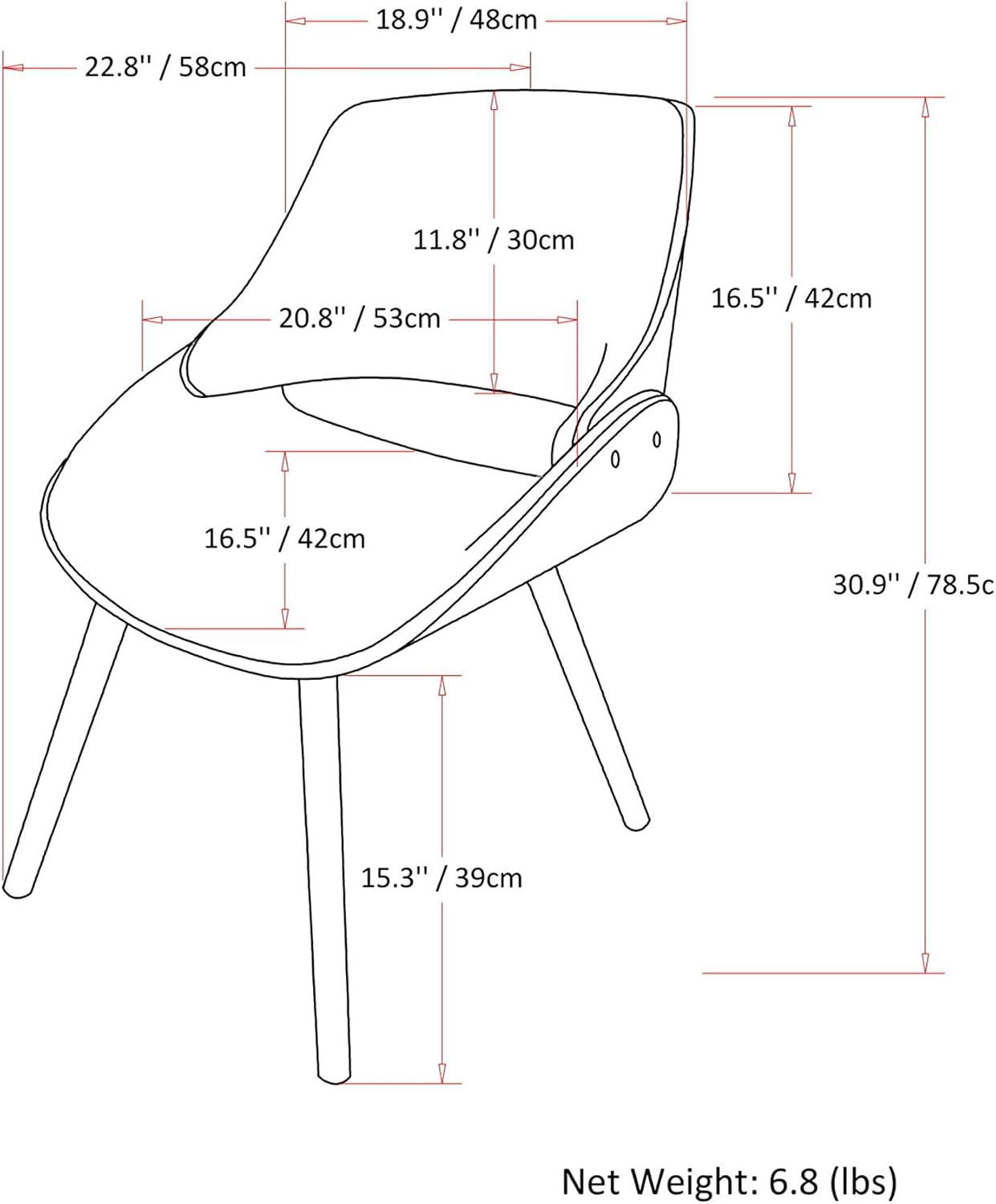 Denim Blue Upholstered Parsons Side Chair with Solid Wood Legs