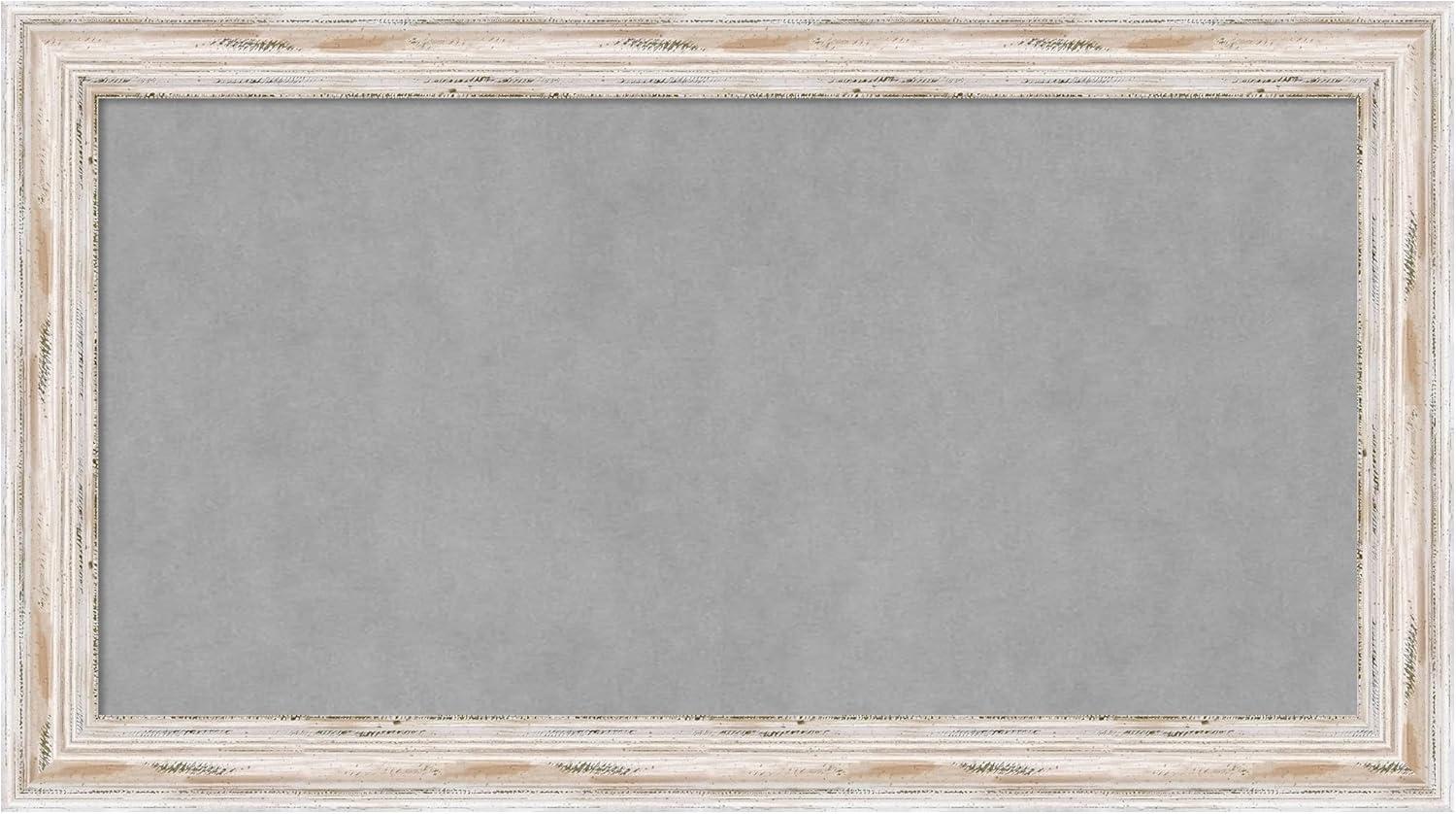 Amanti Art Alexandria White Wash Narrow Framed Magnetic Board 27 x 15 in.