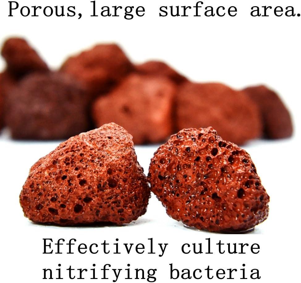 400g Sphere Bio-Filter Media for Marine and Freshwater Aquariums, Red Volcanic Rock
