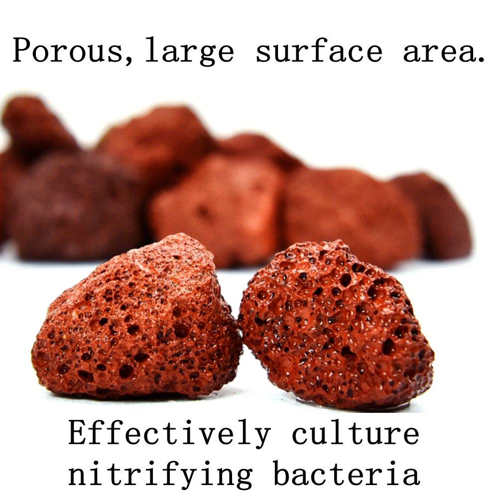 400g Sphere Bio-Filter Media for Marine and Freshwater Aquariums, Red Volcanic Rock