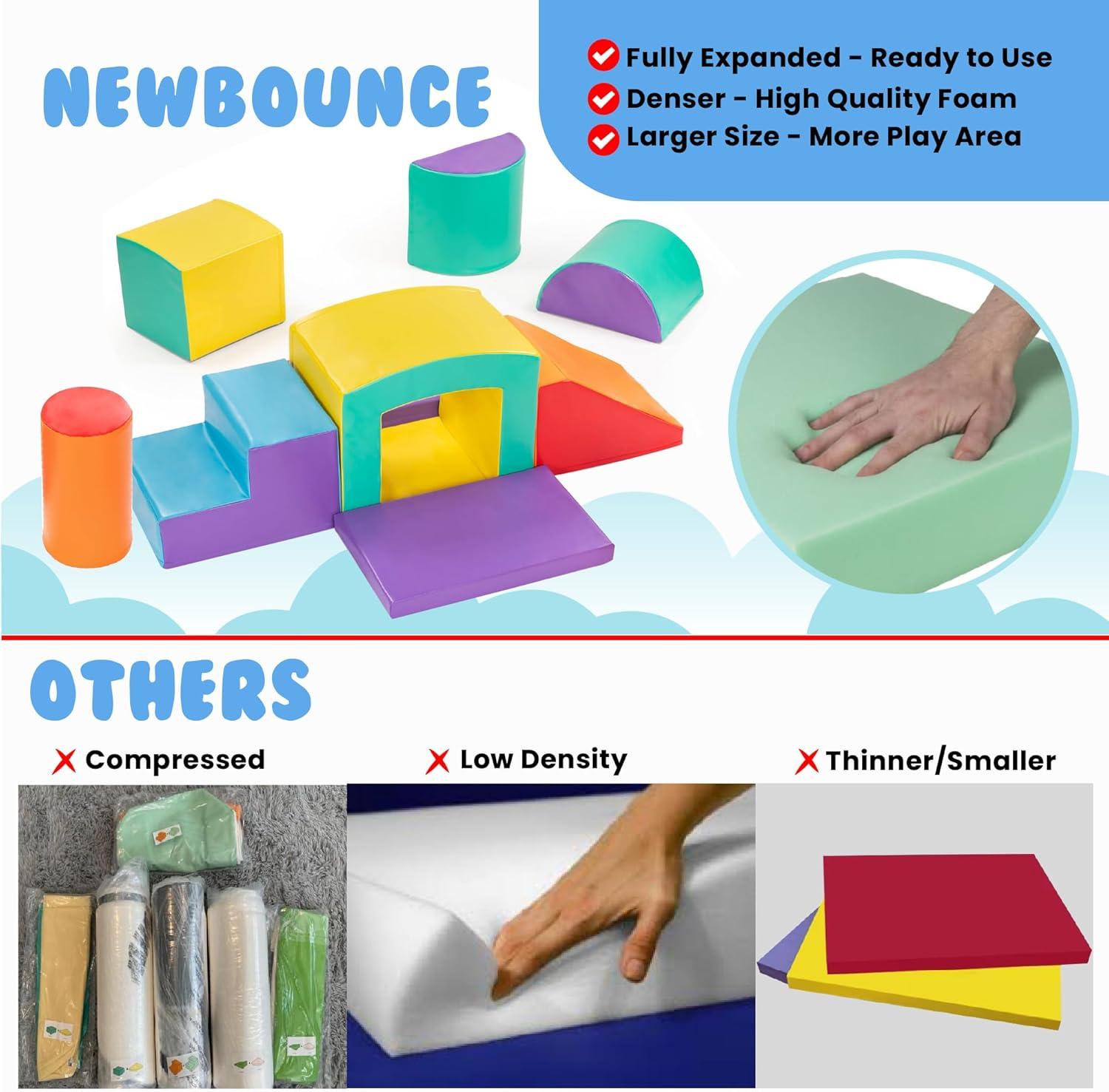 New Bounce Super Deluxe Soft Play Set - 9 Piece Climbing Set for Babies and Toddlers