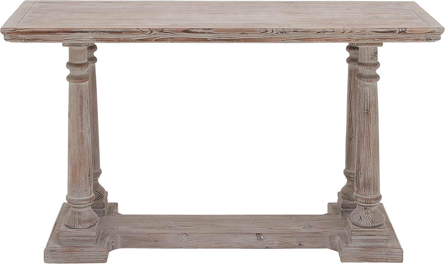 Wood Console Table Light Brown - Olivia & May: Rustic Fixed Shelf, Indoor Use