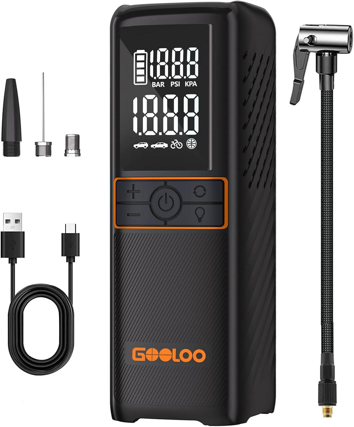 Black Cordless Electric Air Compressor with LED Display