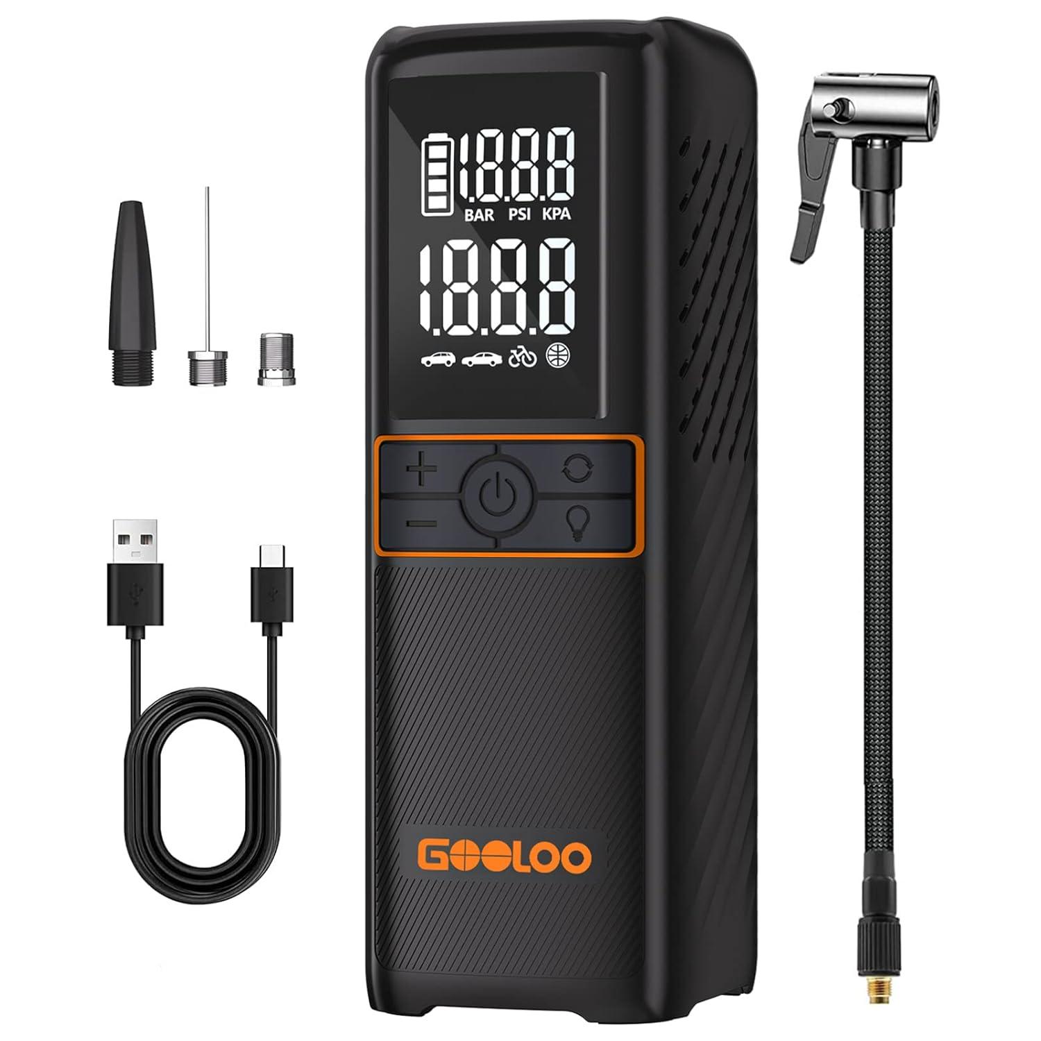 Black Cordless Electric Air Compressor with LED Display