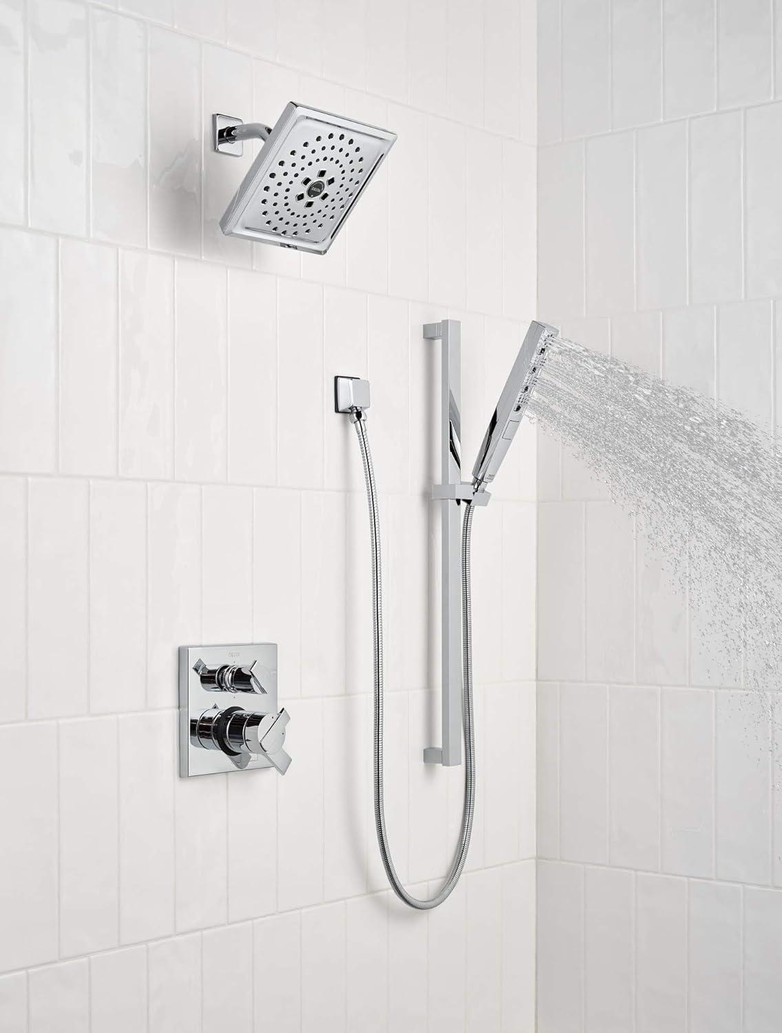 Polished Nickel Modern Wall-Mounted Shower Trim Kit