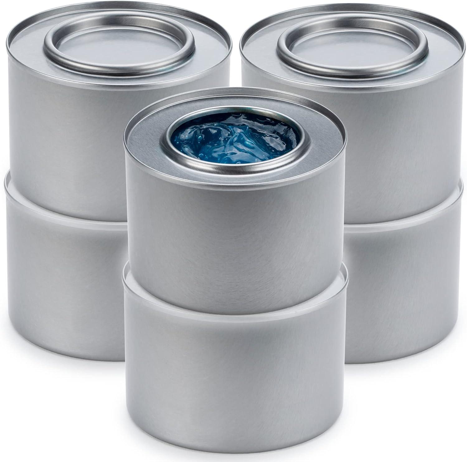 Food Warmer Gel Cans for Chafing Dish 6 Cans Diplastible Chafing Burners to Keep Food Warm 2.5 Hours