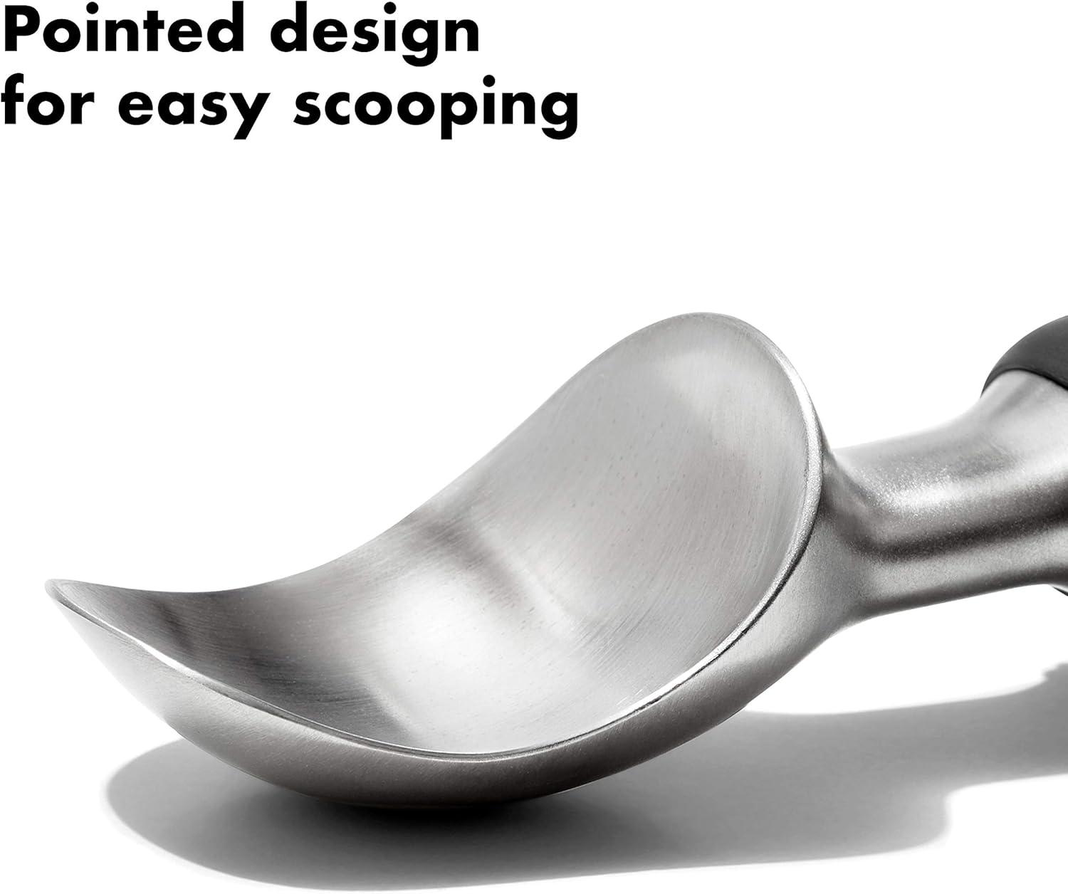 Stainless Steel Ice Cream Scoop with Non-Slip Grip