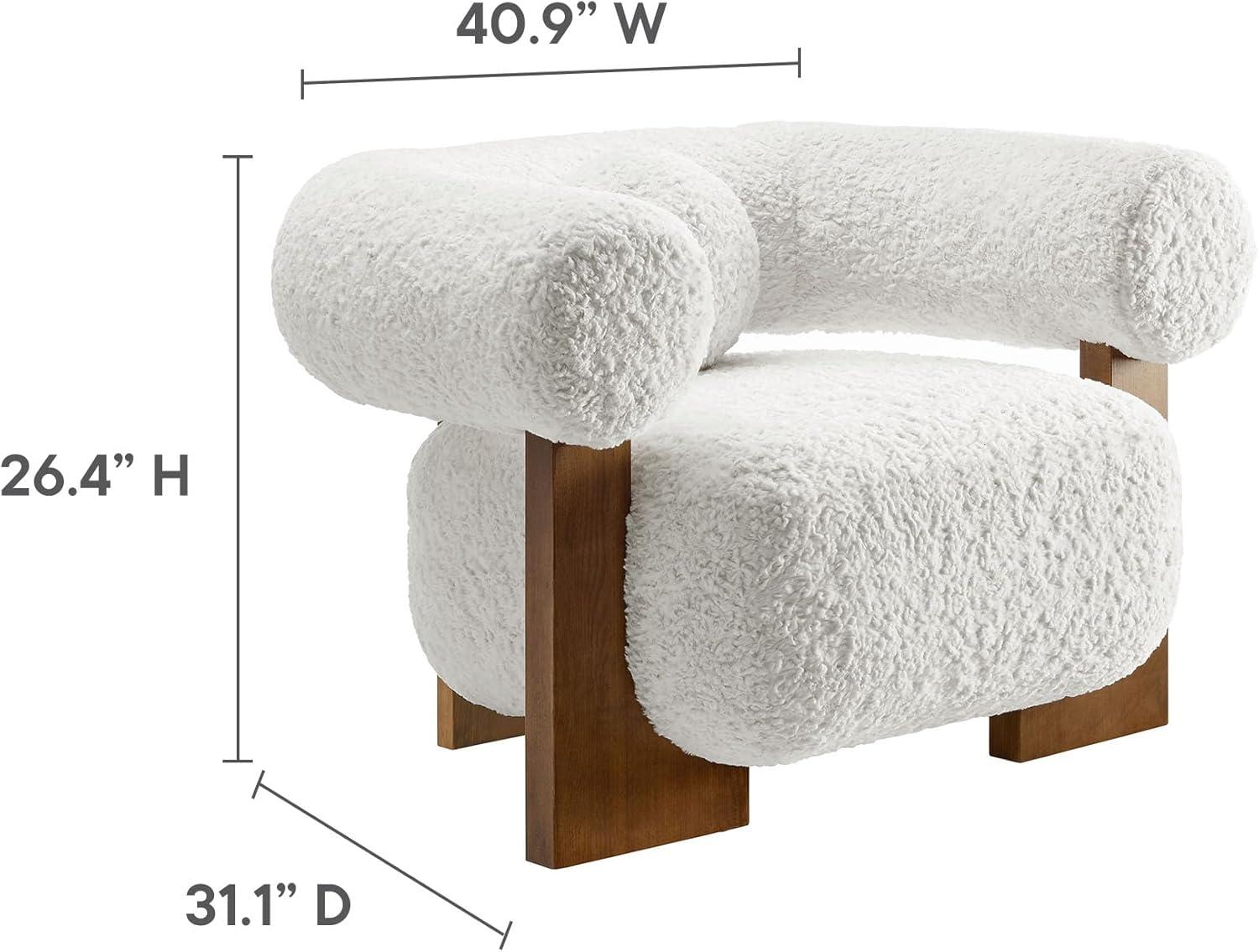 Modway Jace Faux Fur Fabric Accent Chair