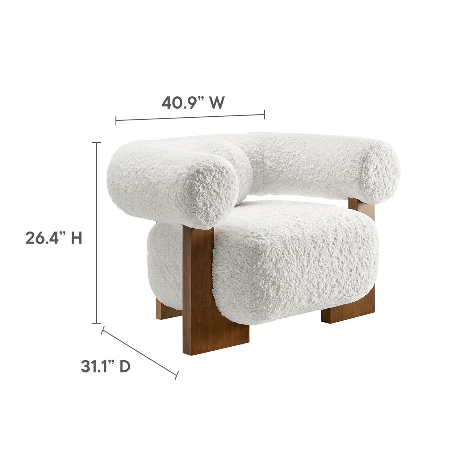 Modway Jace Faux Fur Fabric Accent Chair