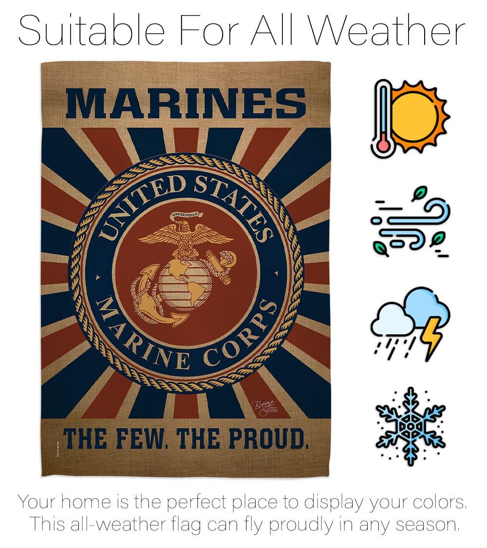 Breeze Decor Double Sided 18.5'' H x 13'' W Burlap Flag Set