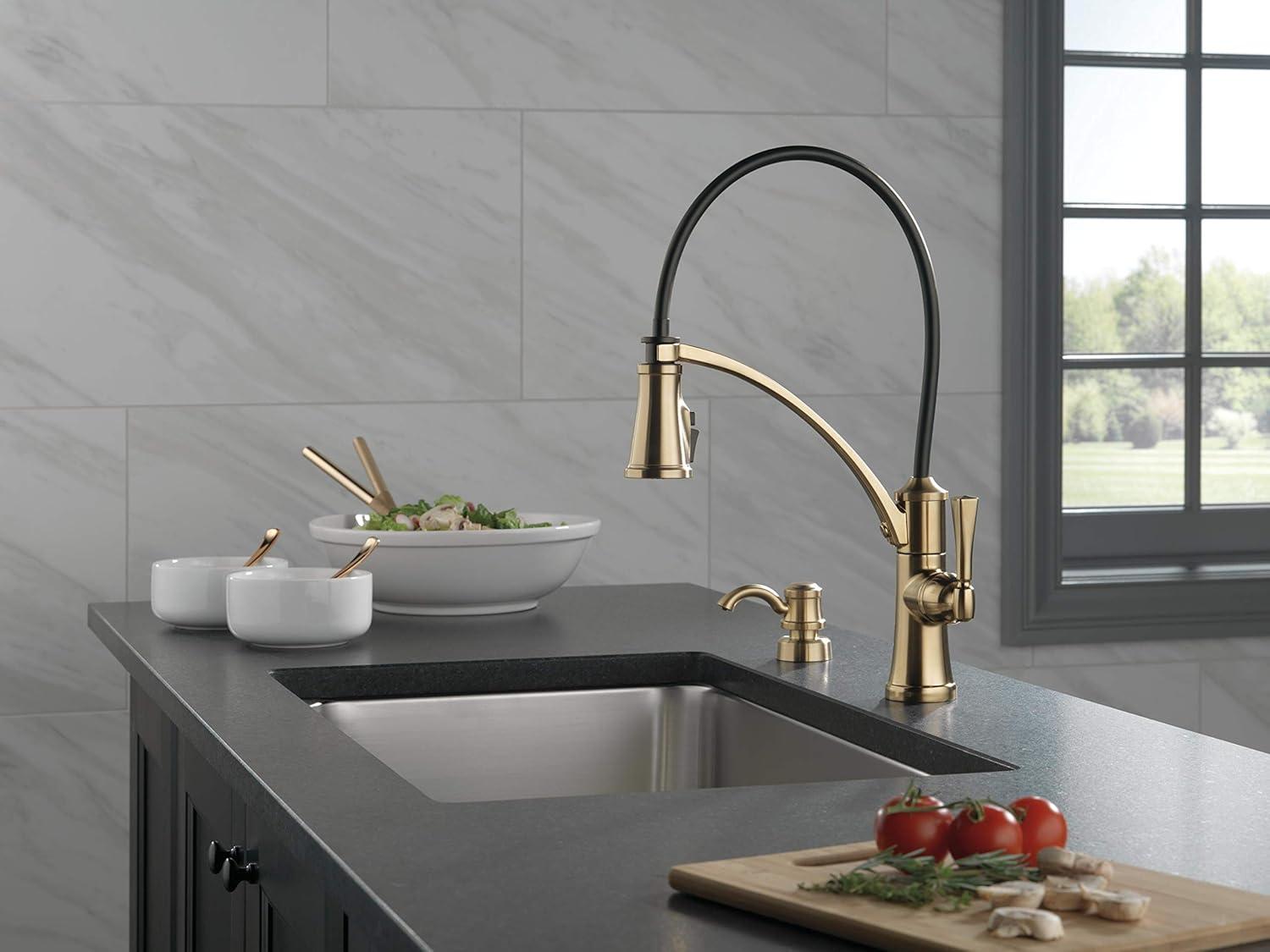 Foundry Pull Down Single Handle Kitchen Faucet withSoap Dispenser