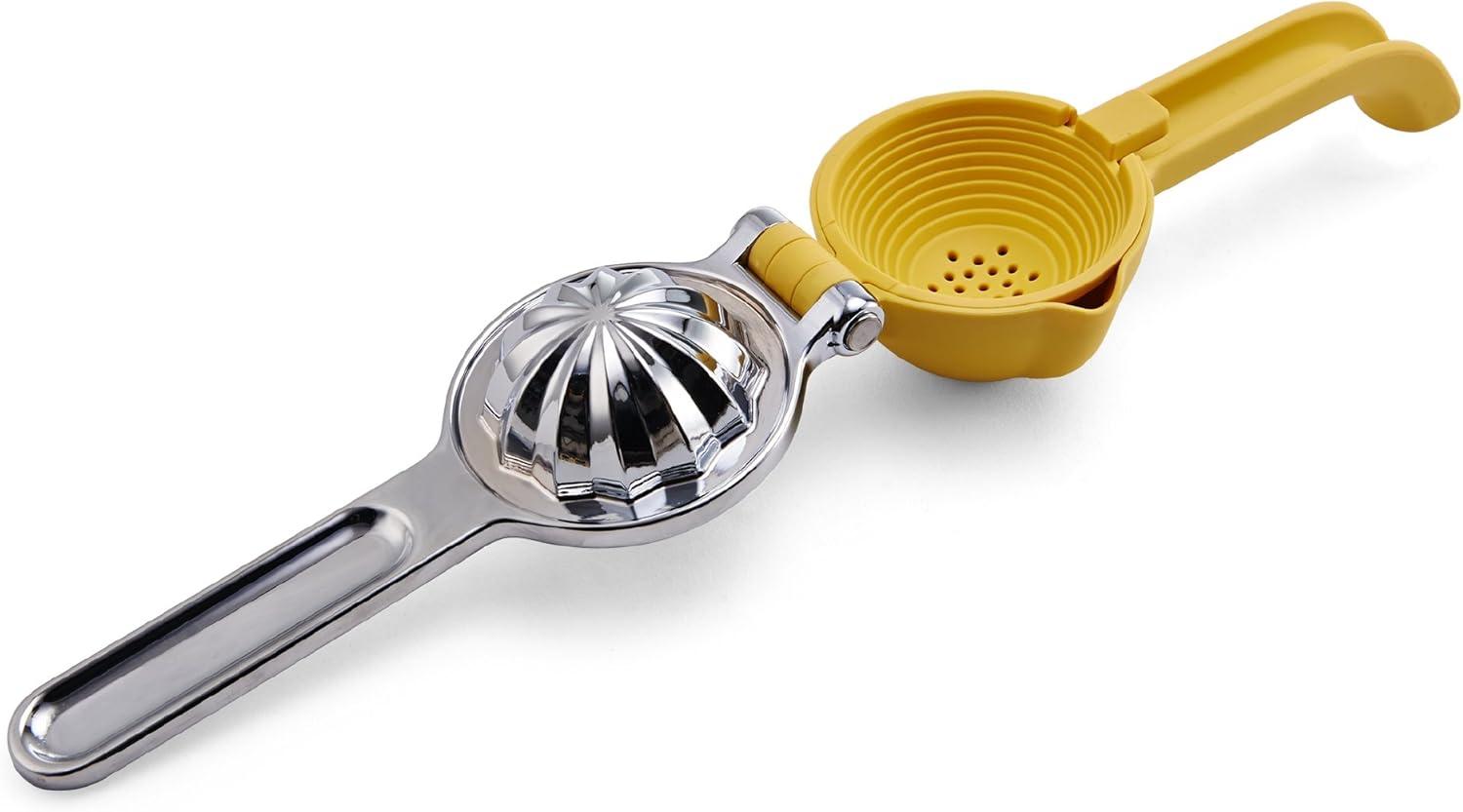 Yellow Aluminum and Nylon Citrus Squeezer