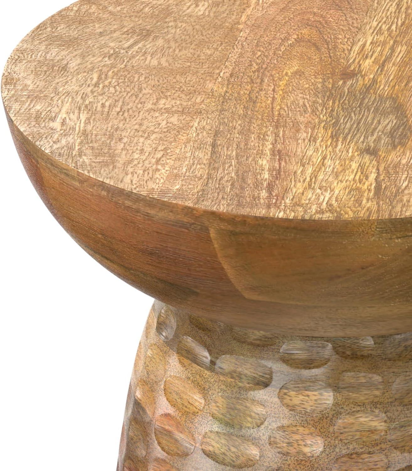 Simpli Home Boyd Solid Mango Wood Contemporary Accent Table with Textured Finish, Fully Assembled