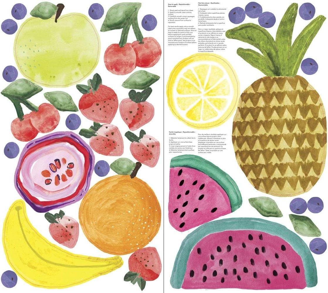 Multicolor Tropical Fruit Peel and Stick Wall Decal Set