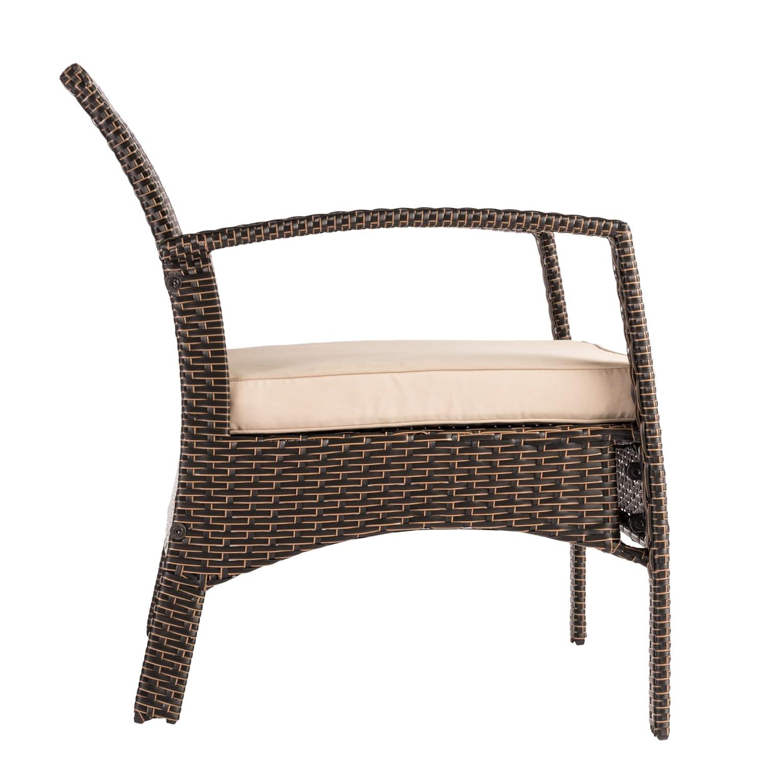 PatioSense Patio Sense Bondi Armchair-Lightweight & Durable - Low Maintenance -Khaki Cushion Included - Mocha