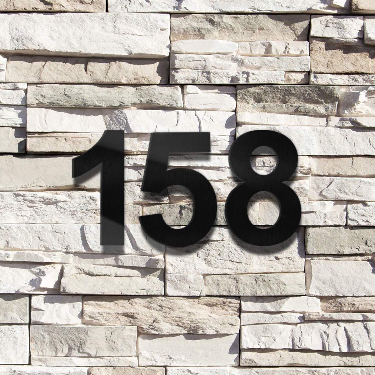Barton Barton 6-Inch Floating Mount Steel House Number for Address Sign (Black)