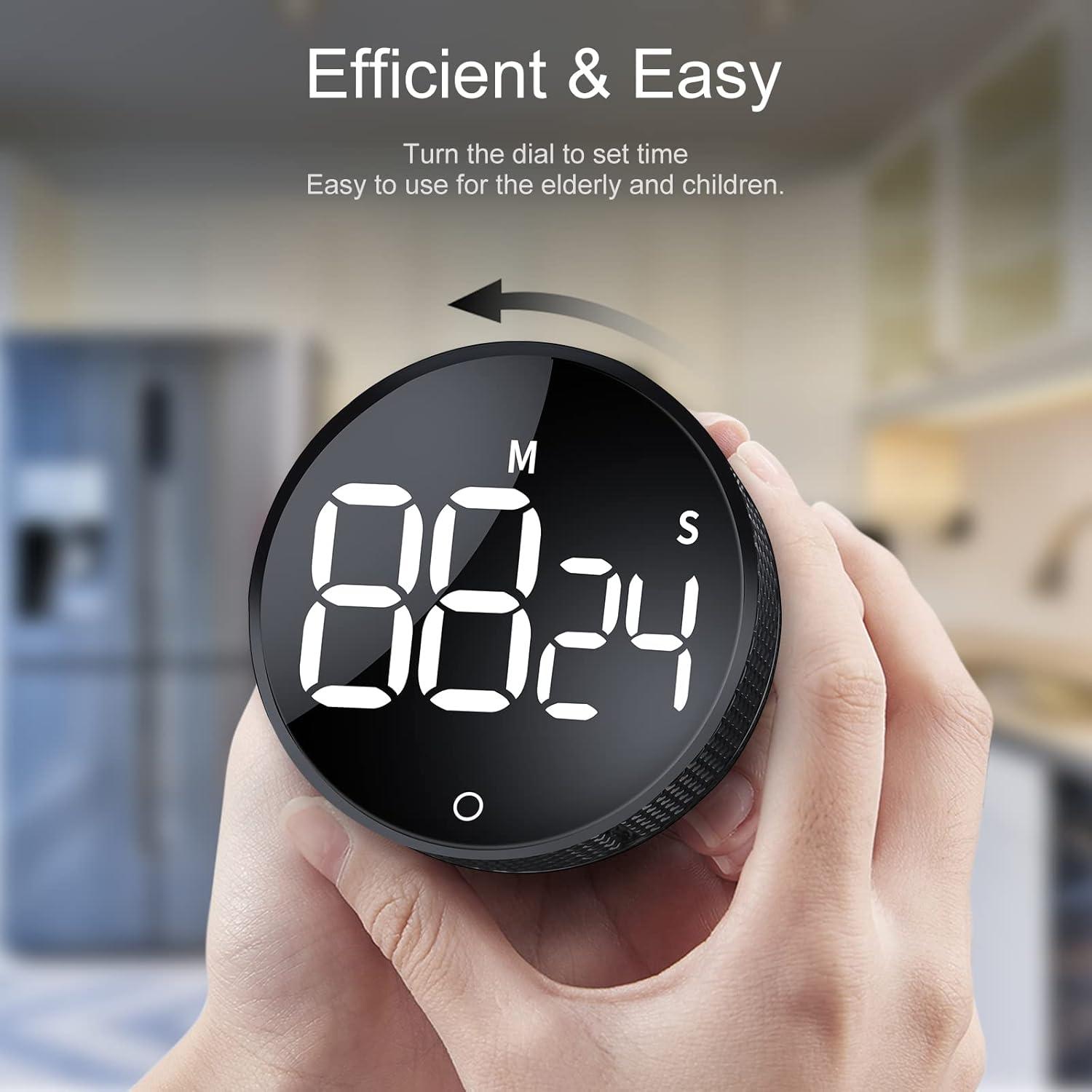 LED Digital Countdown Magnetic Alarm Clock Kitchen Study Cooking Timer F1E0