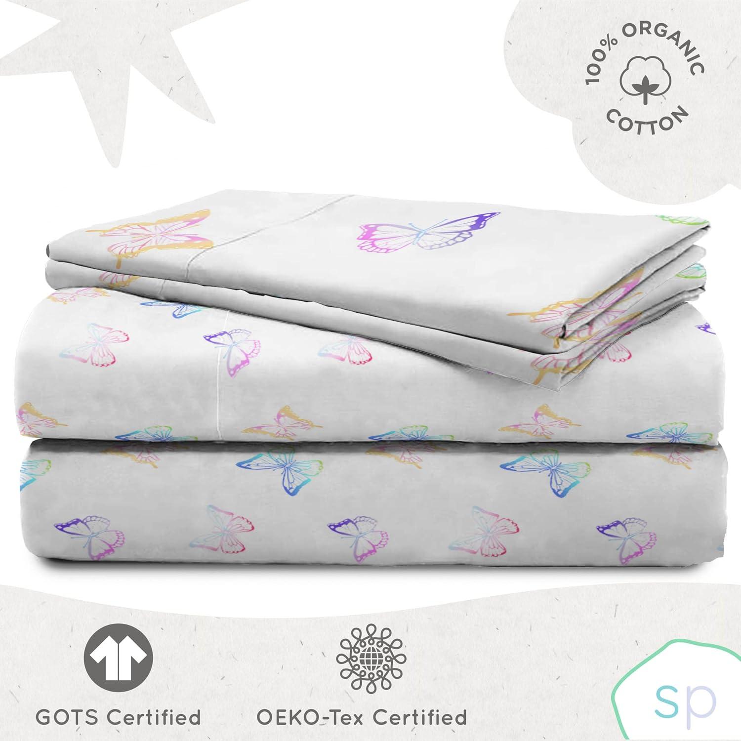 Saturday Park Saturday Park Ombre Butterflies 100% Organic Cotton Sheet Set