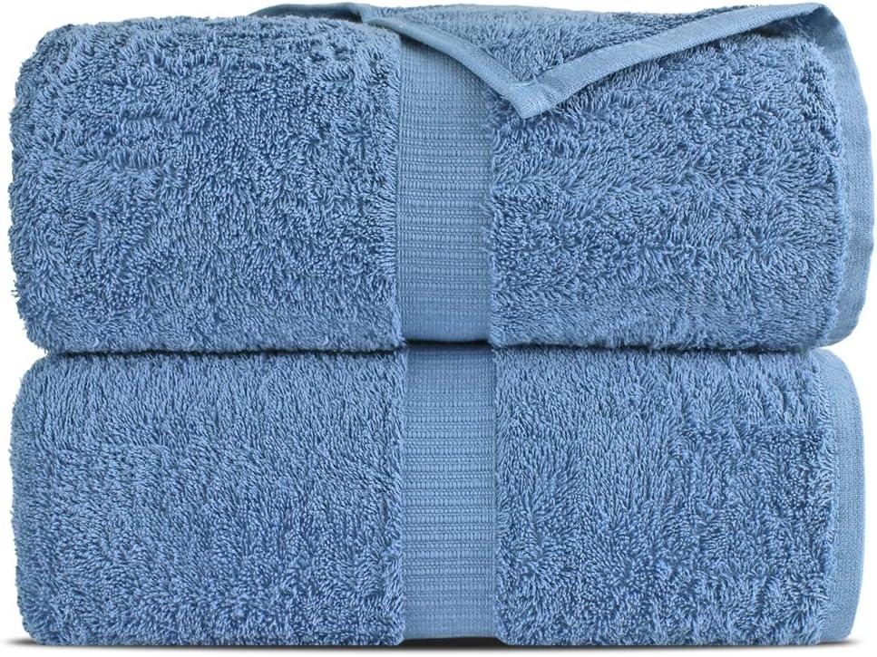 Cotton Super Soft and Absorbent Towels (2-Piece Bath Sheet Towel, Wedgwood), 35" x 70"