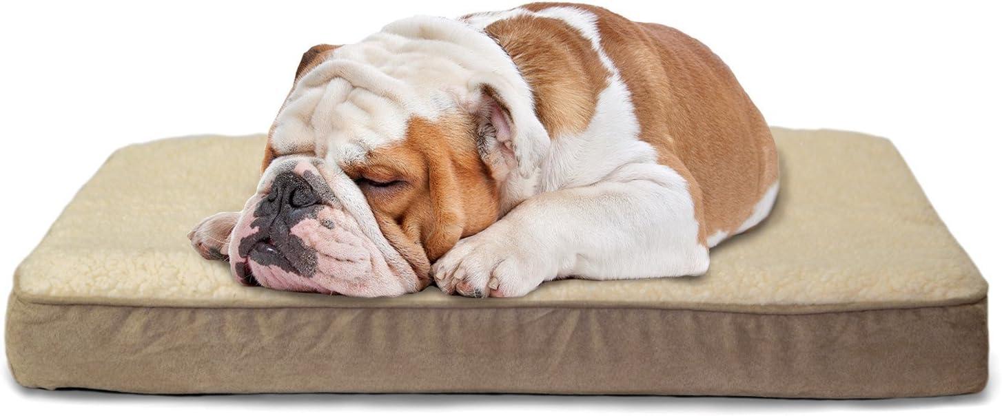 FurHaven Berber and Suede Blanket Top Mattress Memory Foam Dog Bed