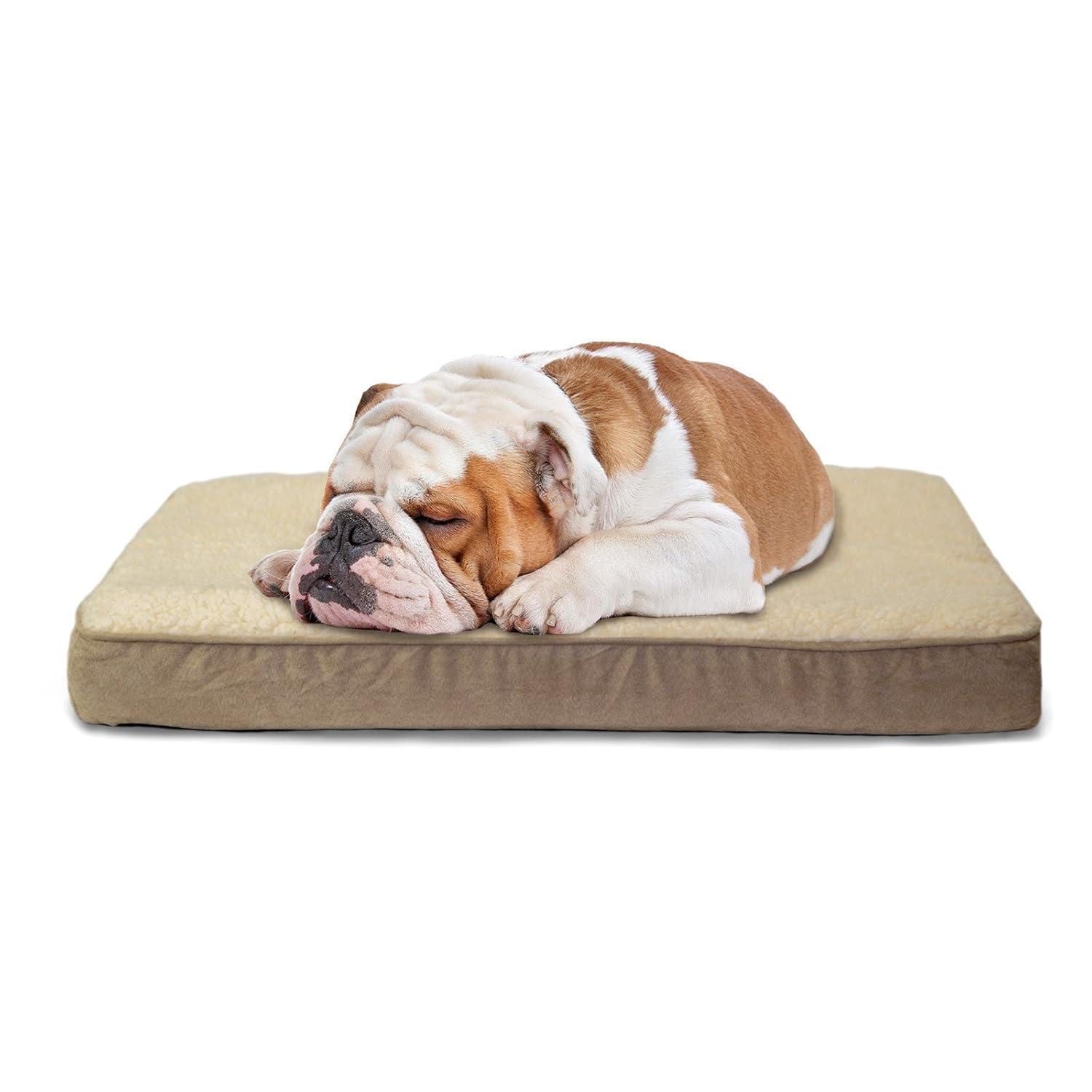 FurHaven Berber and Suede Blanket Top Mattress Memory Foam Dog Bed
