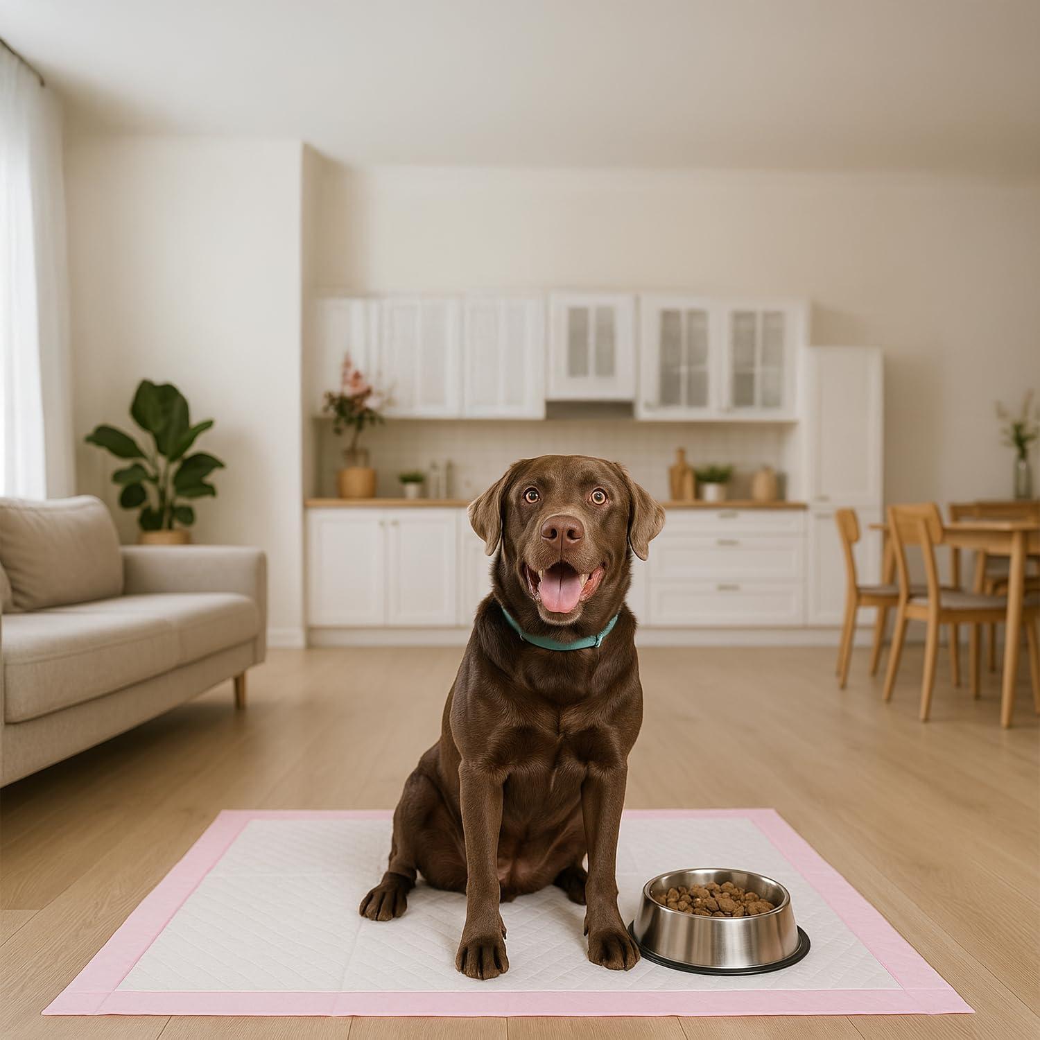 FPN Pink Puppy Pee Pads, 13X18 in 100Pack, Pet Toilet Training Pad Ultra Absorbent, Leak-Proof  for Puppies, Dogs, & Small Pets 5-Layer Protection