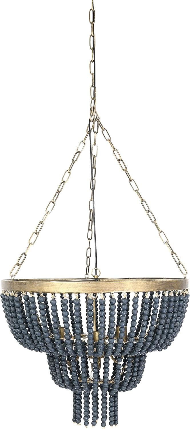 Storied Home 2-Tier Draped Wood Bead Chandelier