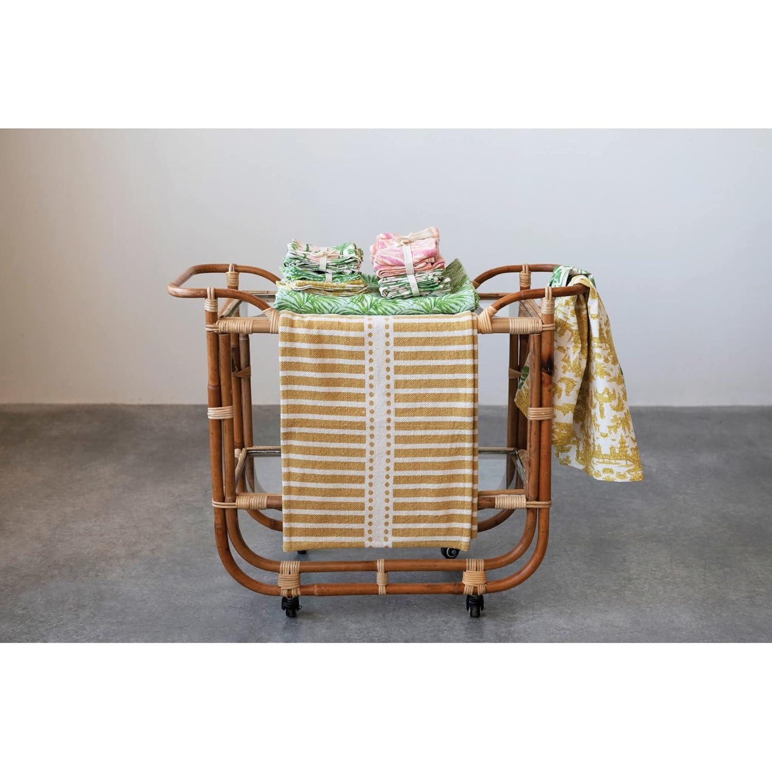 Creative Co-Op Cotton Printed Pattern, 2 Colors, 2 Styles Tea Towels, 28" L x 18" W x 0" H, Multicolor