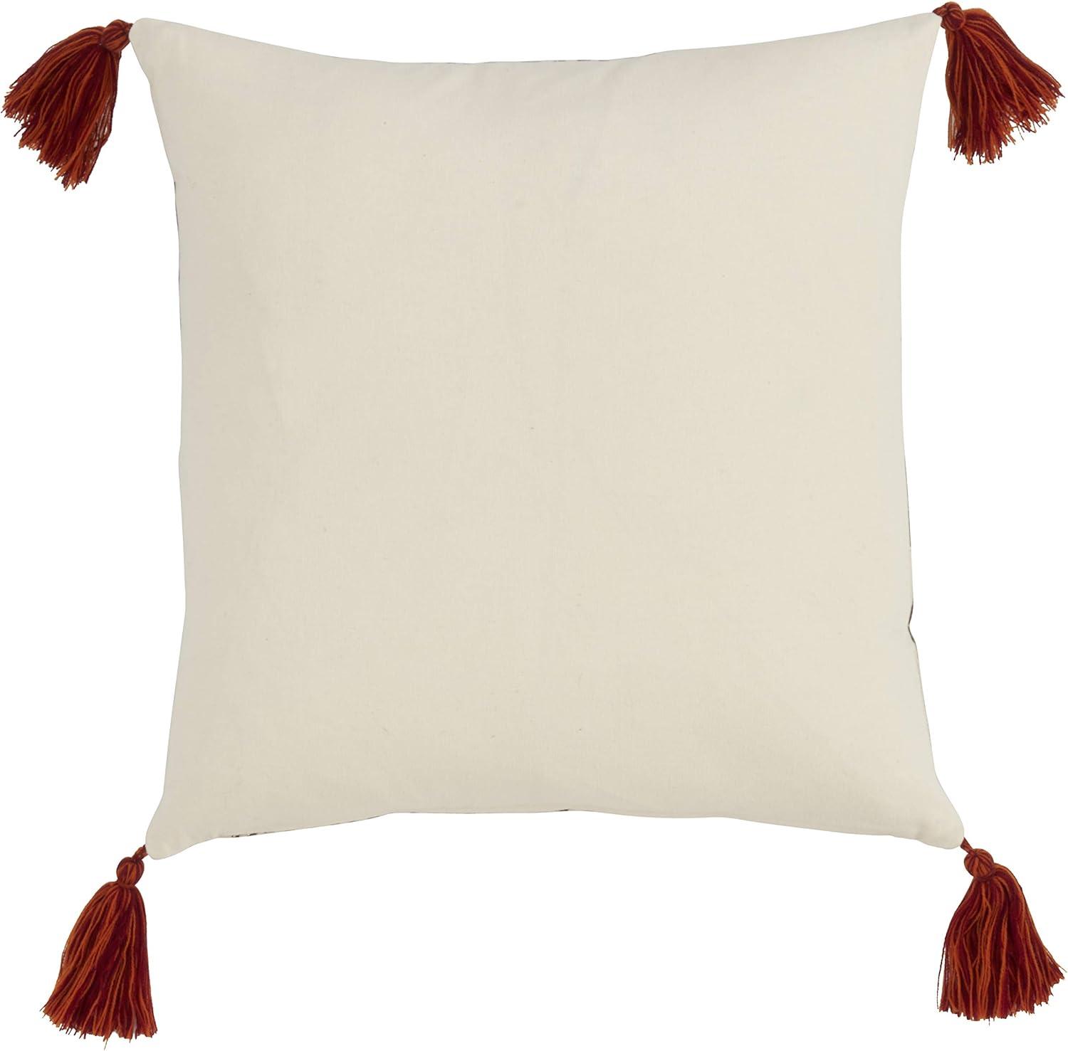 Saro Lifestyle Llama Tassel Pillow - Down Filled, 18" Square, Multi