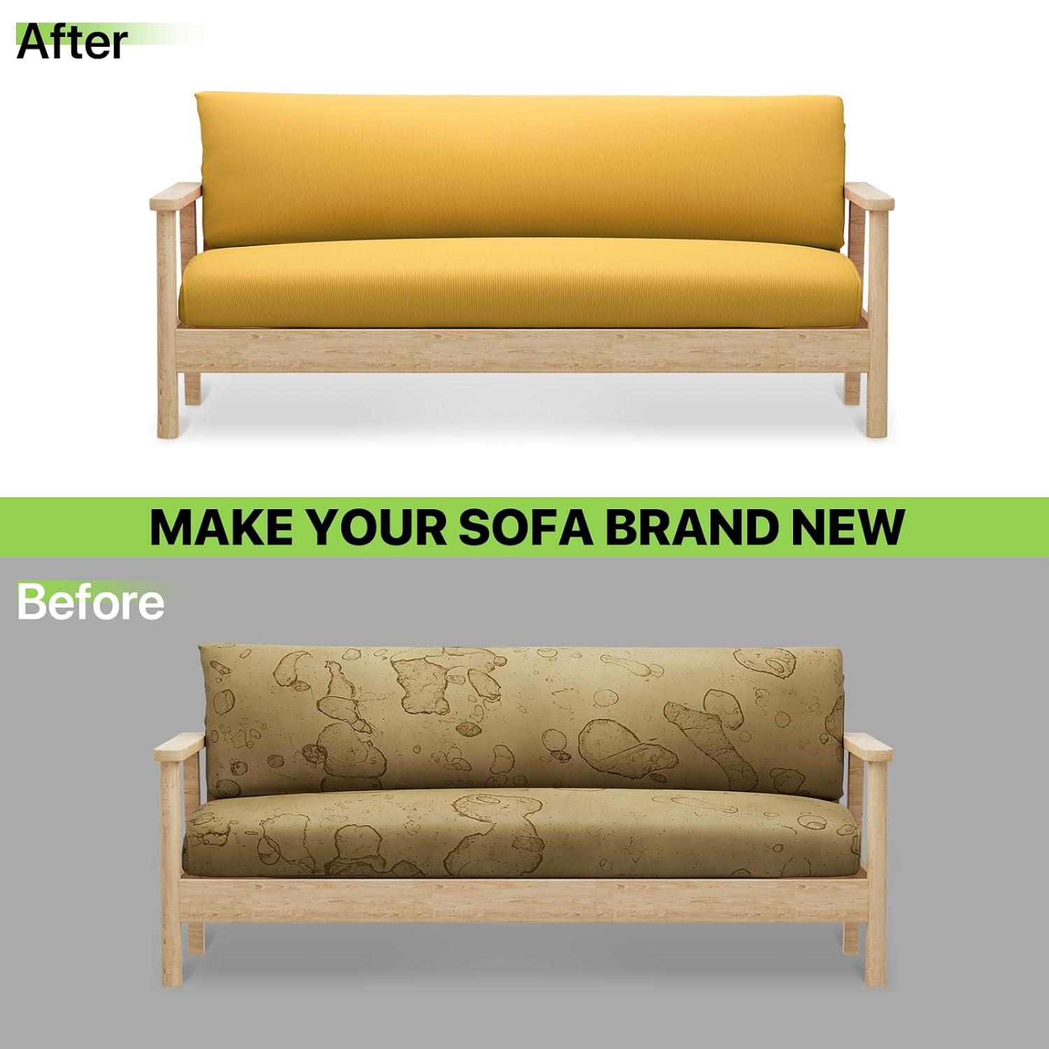 Solid Futon Cover Slipcover Fit 6"- 8" Futon Mattresses Yellow, Full Size 54x75 Inch