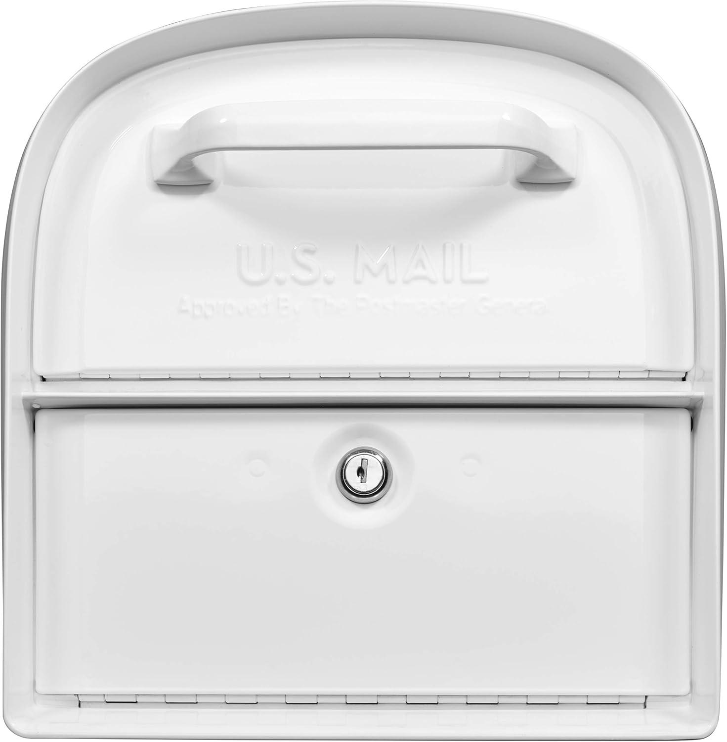 Architectural Mailboxes Oasis Classic Galvanized Steel Post Mount White Mailbox