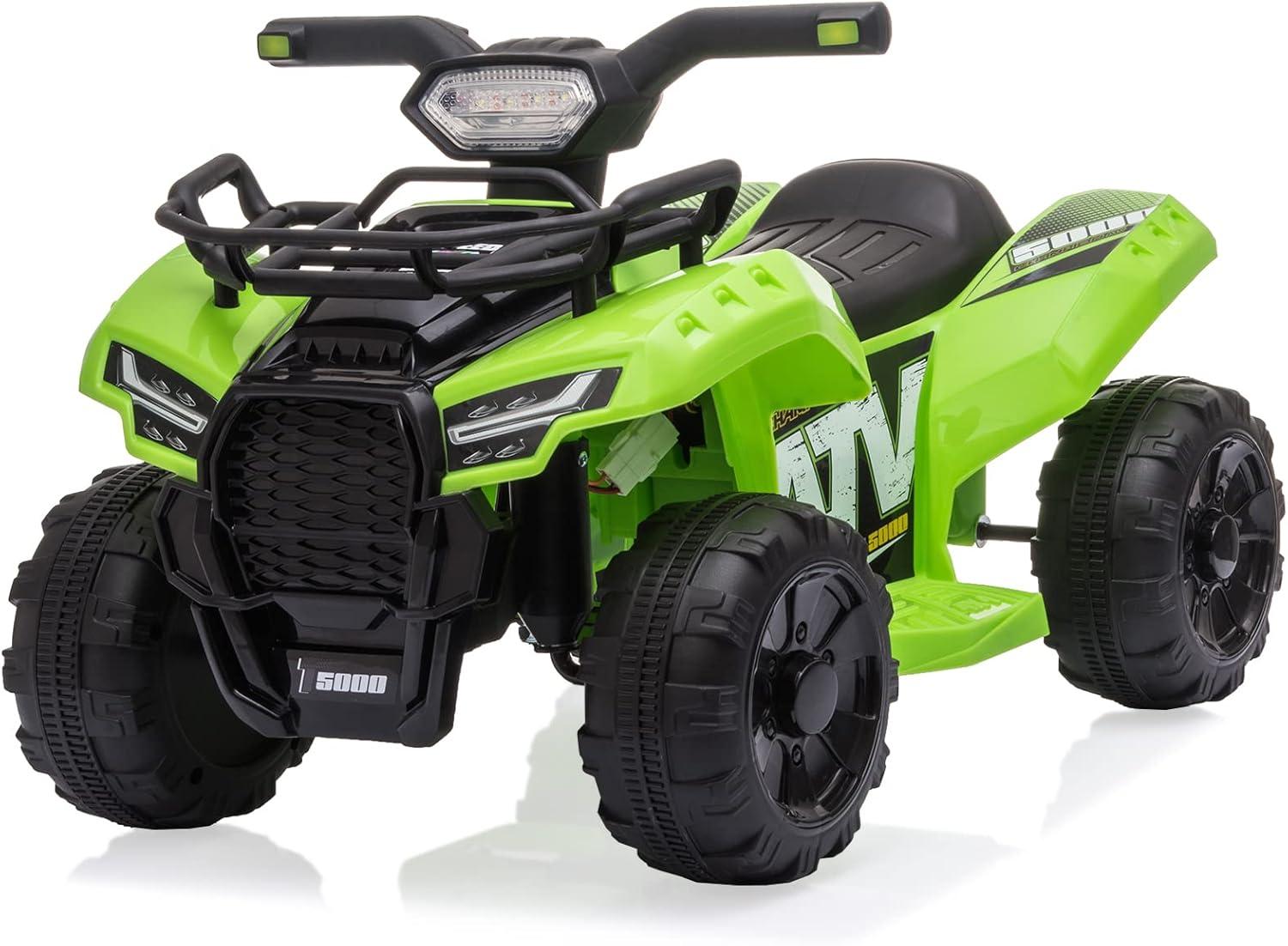 Canddidliike 6 V ATV Quad Powered Ride-On Toy with MP3 and LED Headlights